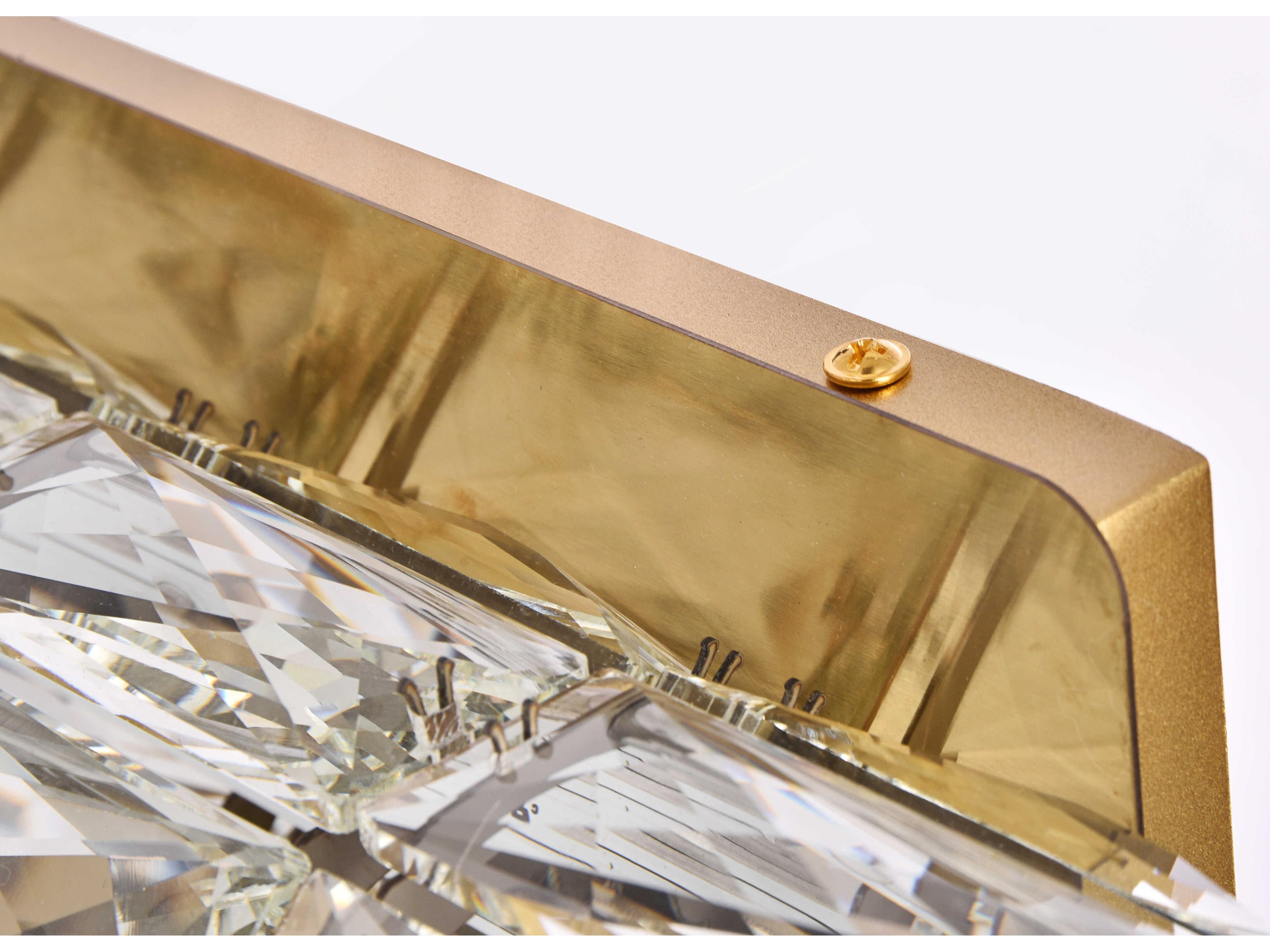 Elegant Lighting Valetta 1-Light Gold Crystal LED Wall Sconce