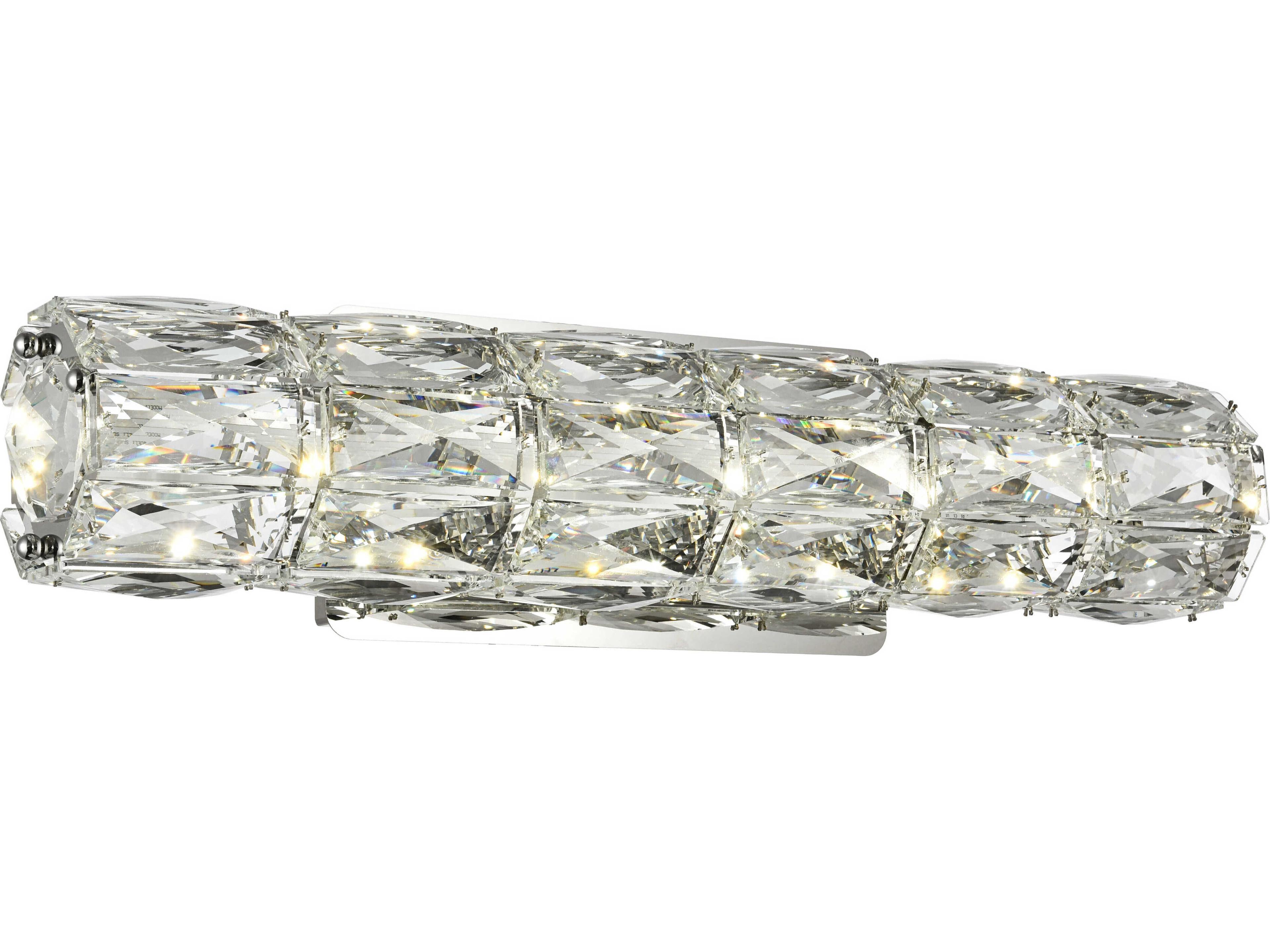 Elegant Lighting Valetta 1-Light Chrome Clear Crystal LED Wall Sconce