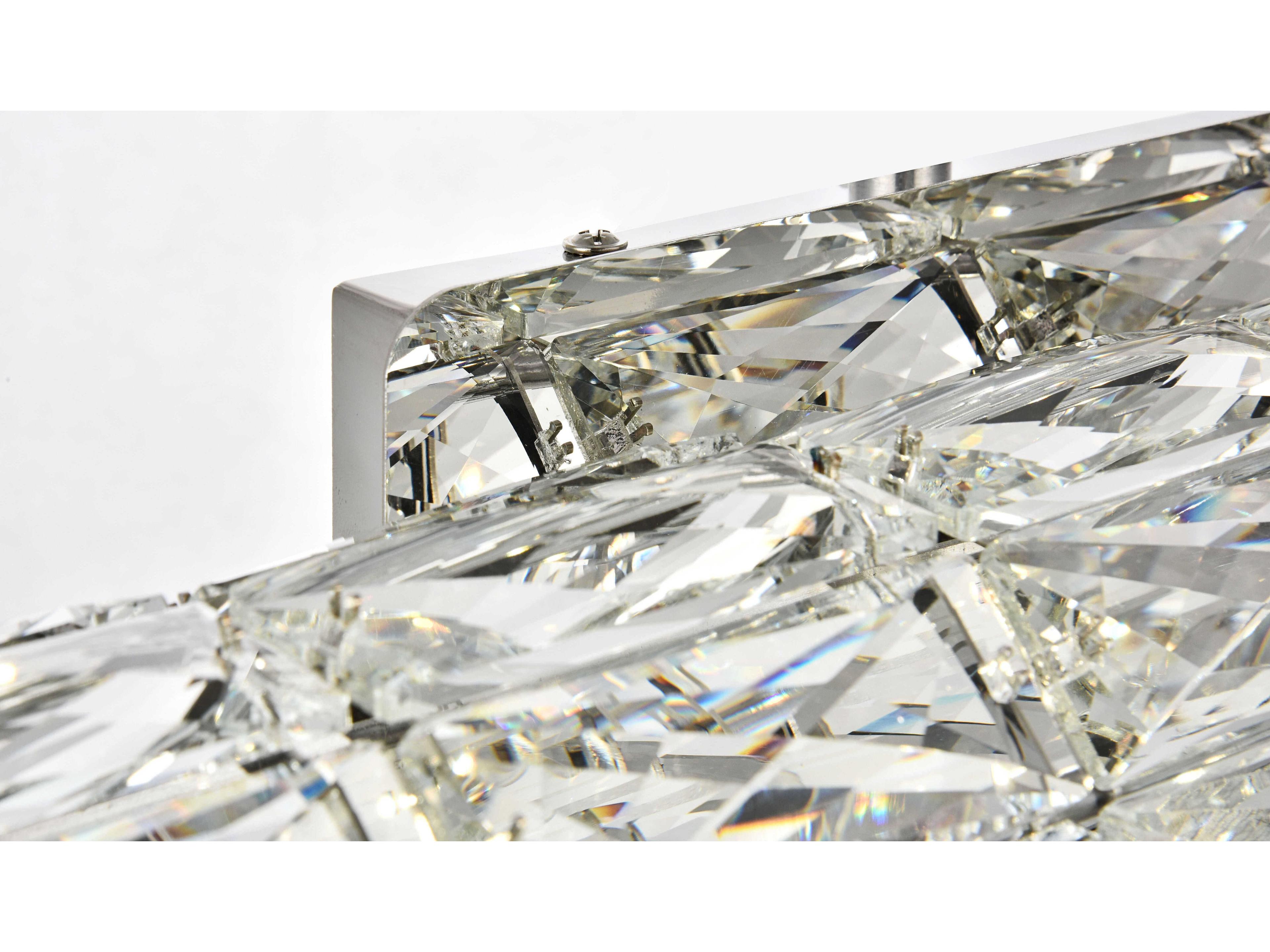 Elegant Lighting Valetta 1-Light Chrome Clear Crystal LED Wall Sconce