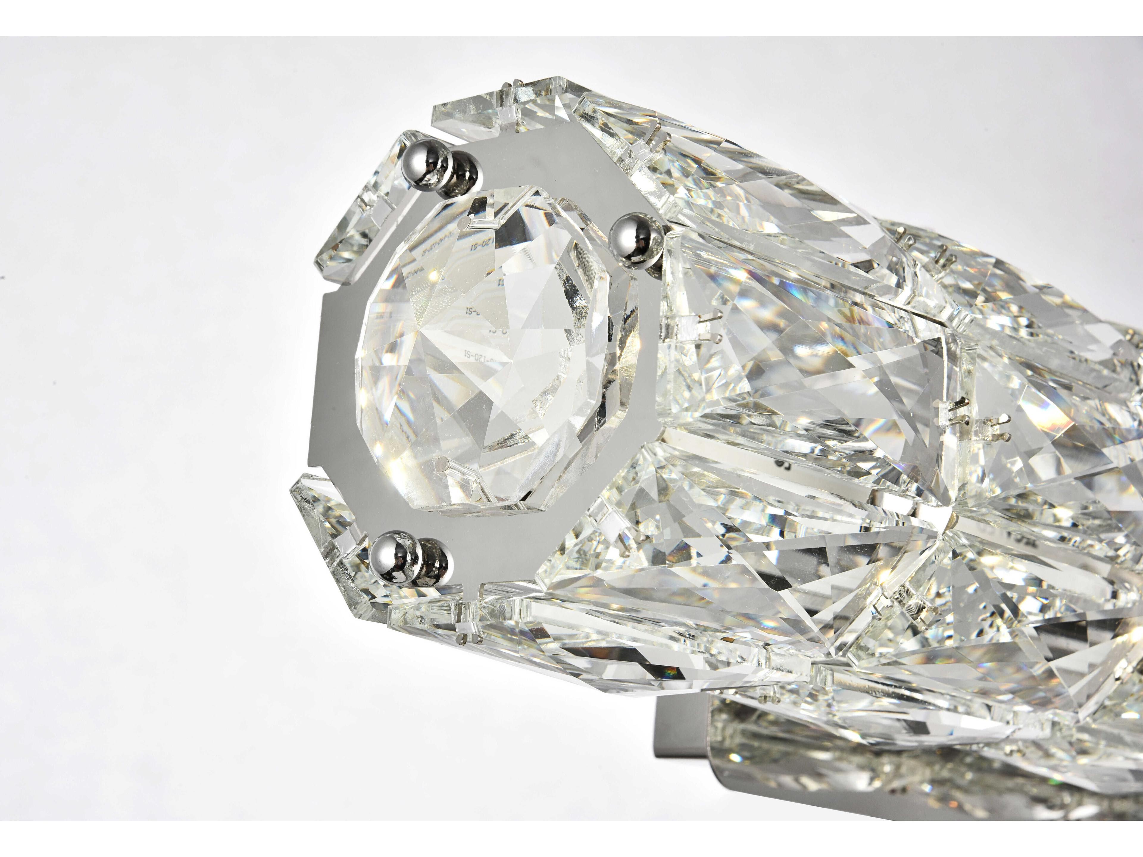 Elegant Lighting Valetta 1-Light Chrome Clear Crystal LED Wall Sconce