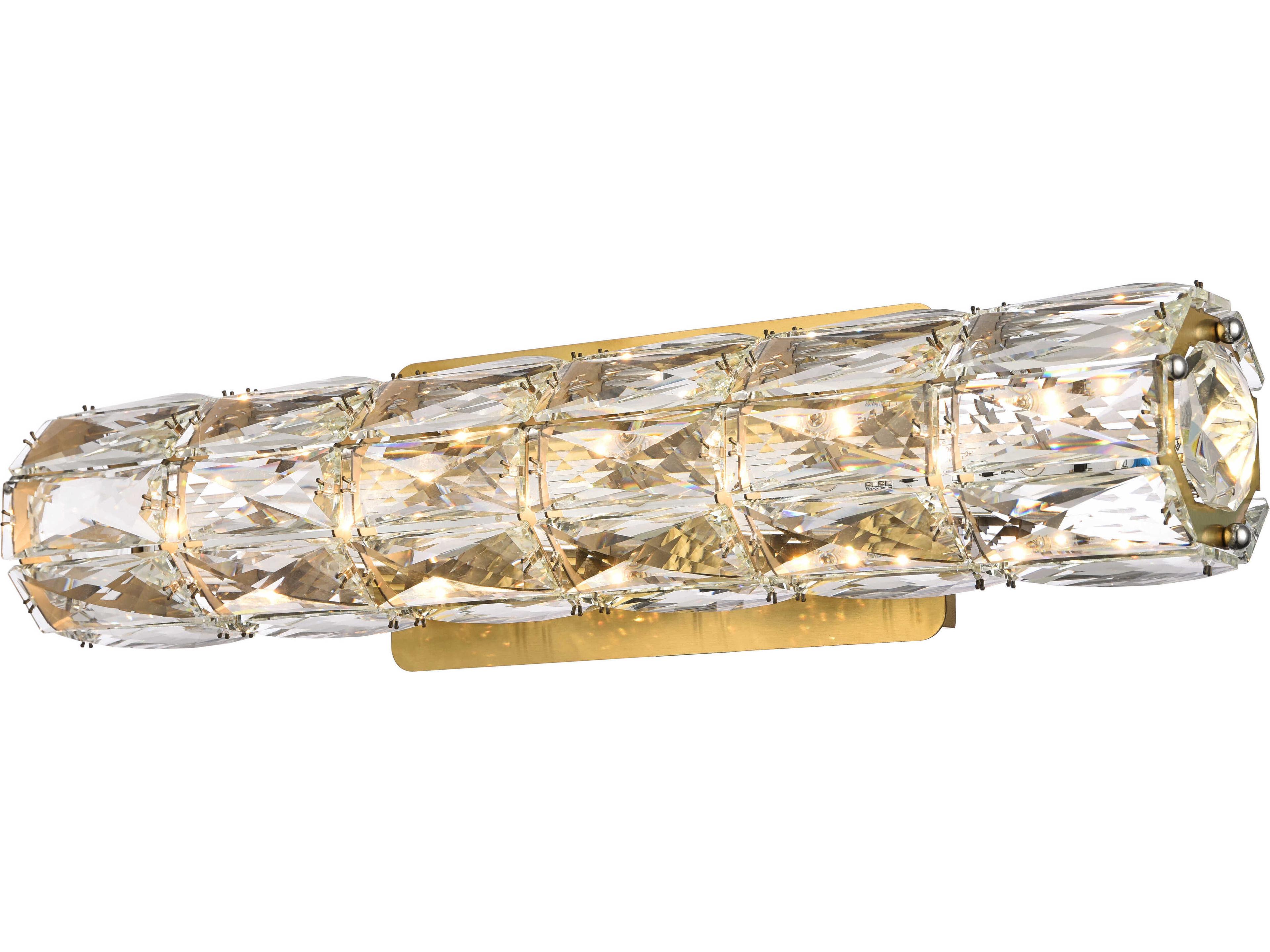 Elegant Lighting Valetta 1-Light Gold Crystal LED Wall Sconce
