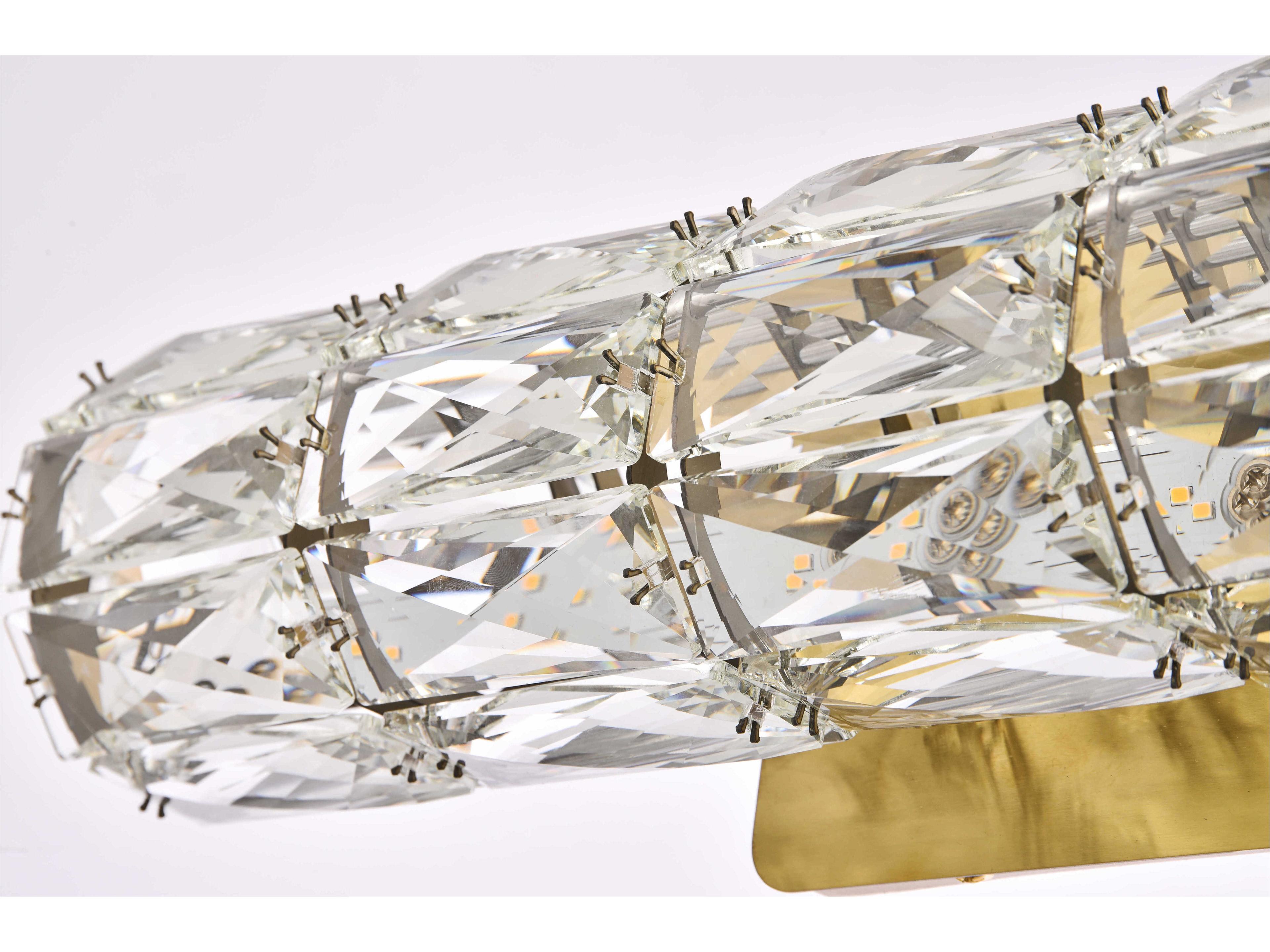 Elegant Lighting Valetta 1-Light Gold Crystal LED Wall Sconce