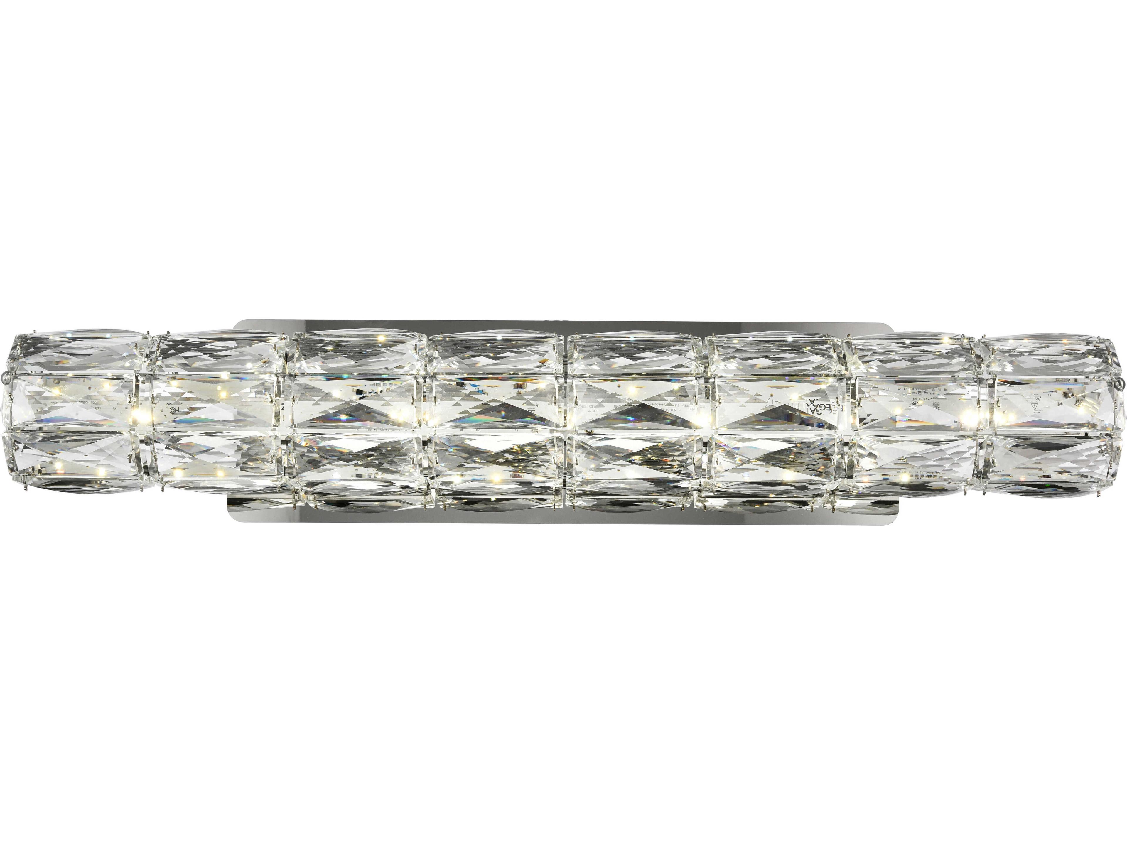 Valetta 1-Light Chrome Clear Crystal LED Wall Sconce