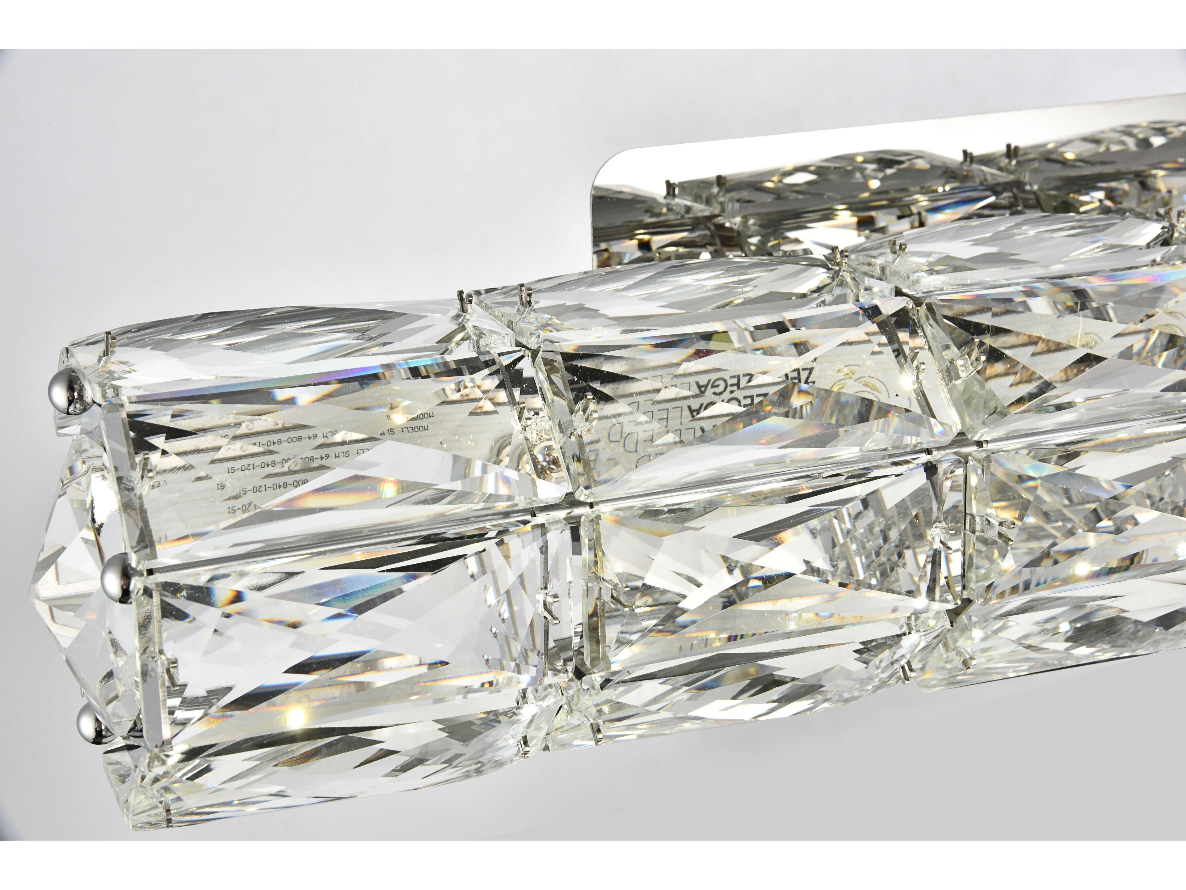 Elegant Lighting Valetta 1-Light Chrome Clear Crystal LED Wall Sconce