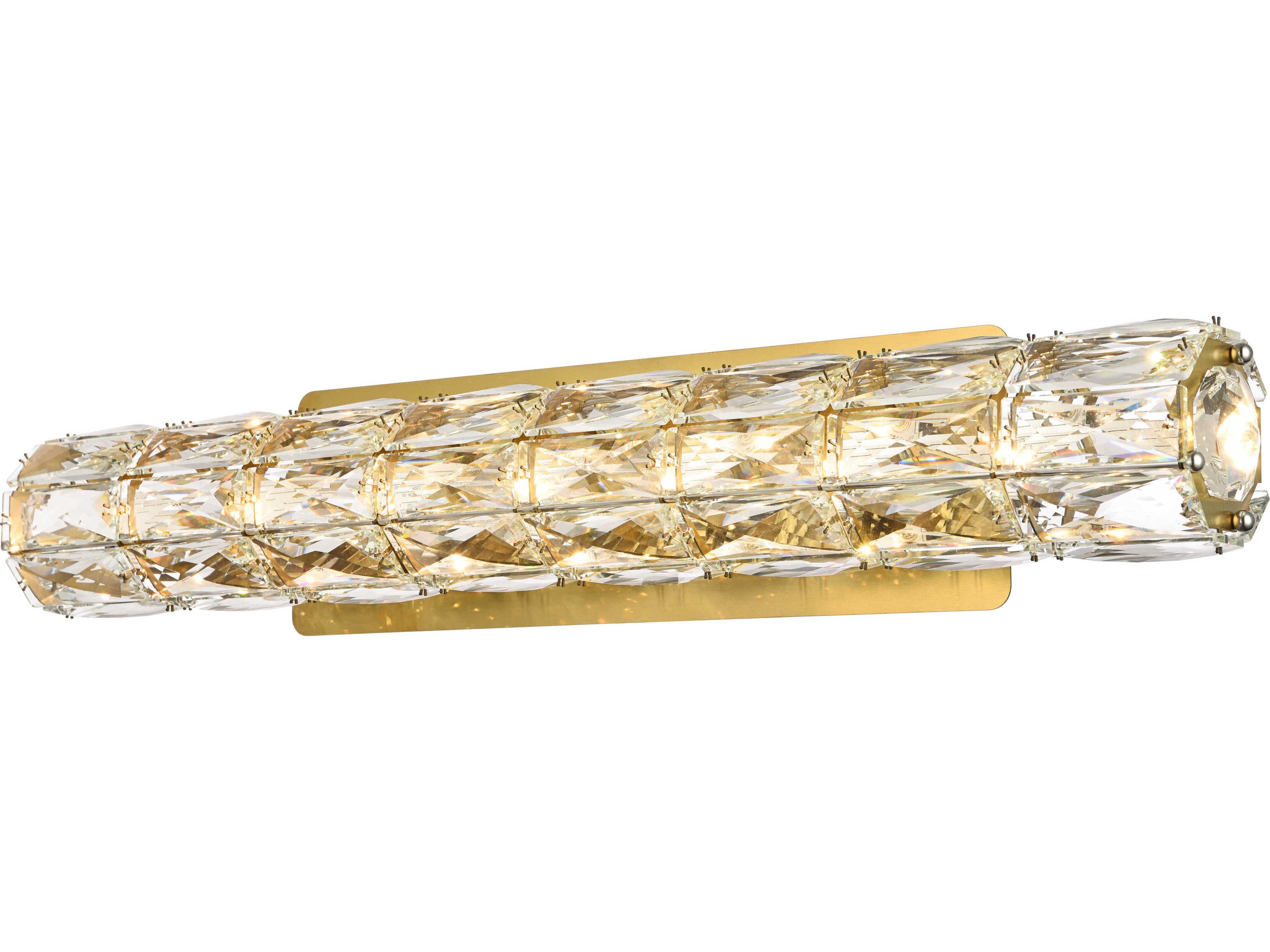 Elegant Lighting Valetta 1-Light Gold Crystal LED Wall Sconce
