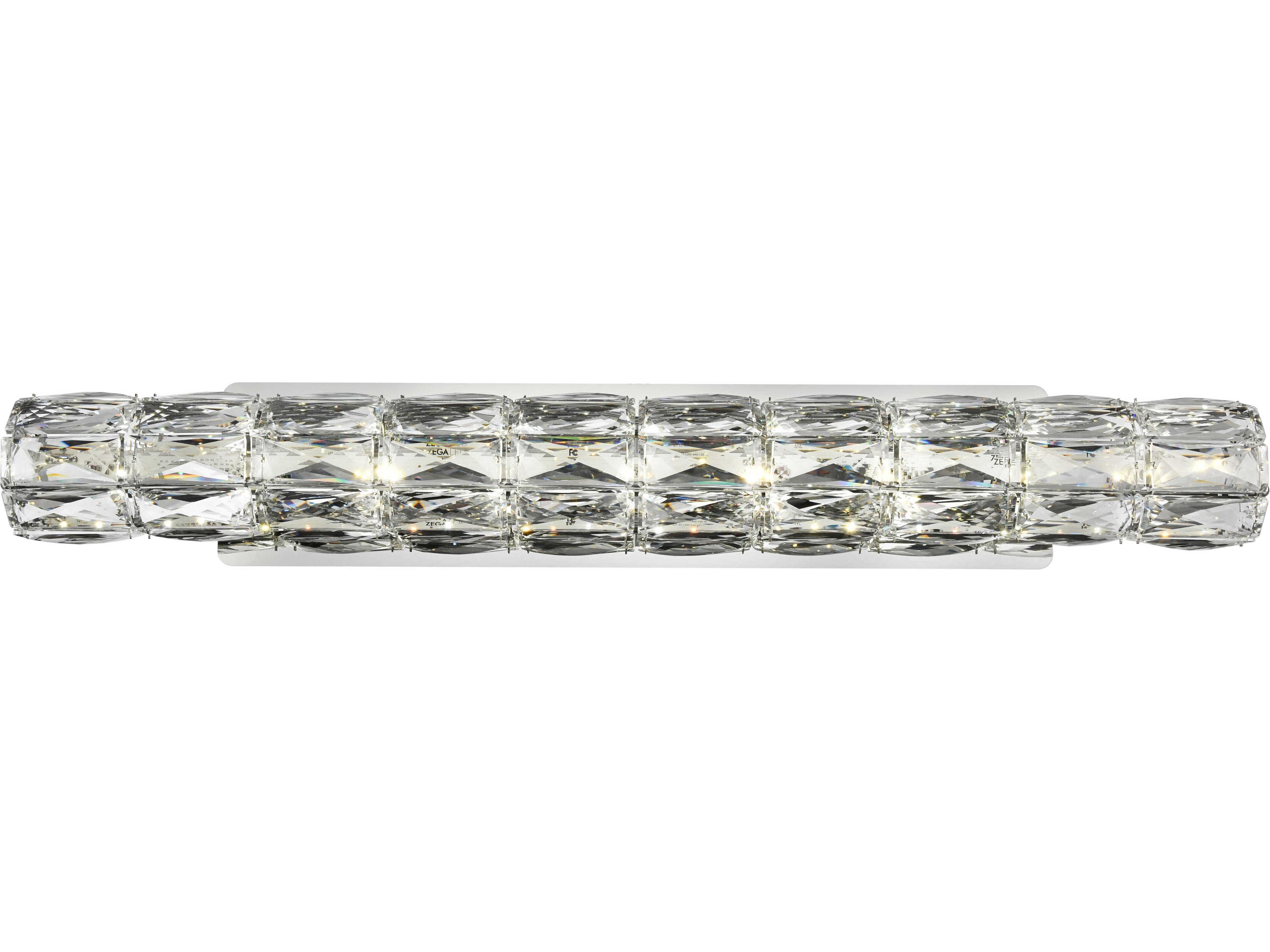 Valetta 1-Light Chrome Clear Crystal LED Wall Sconce