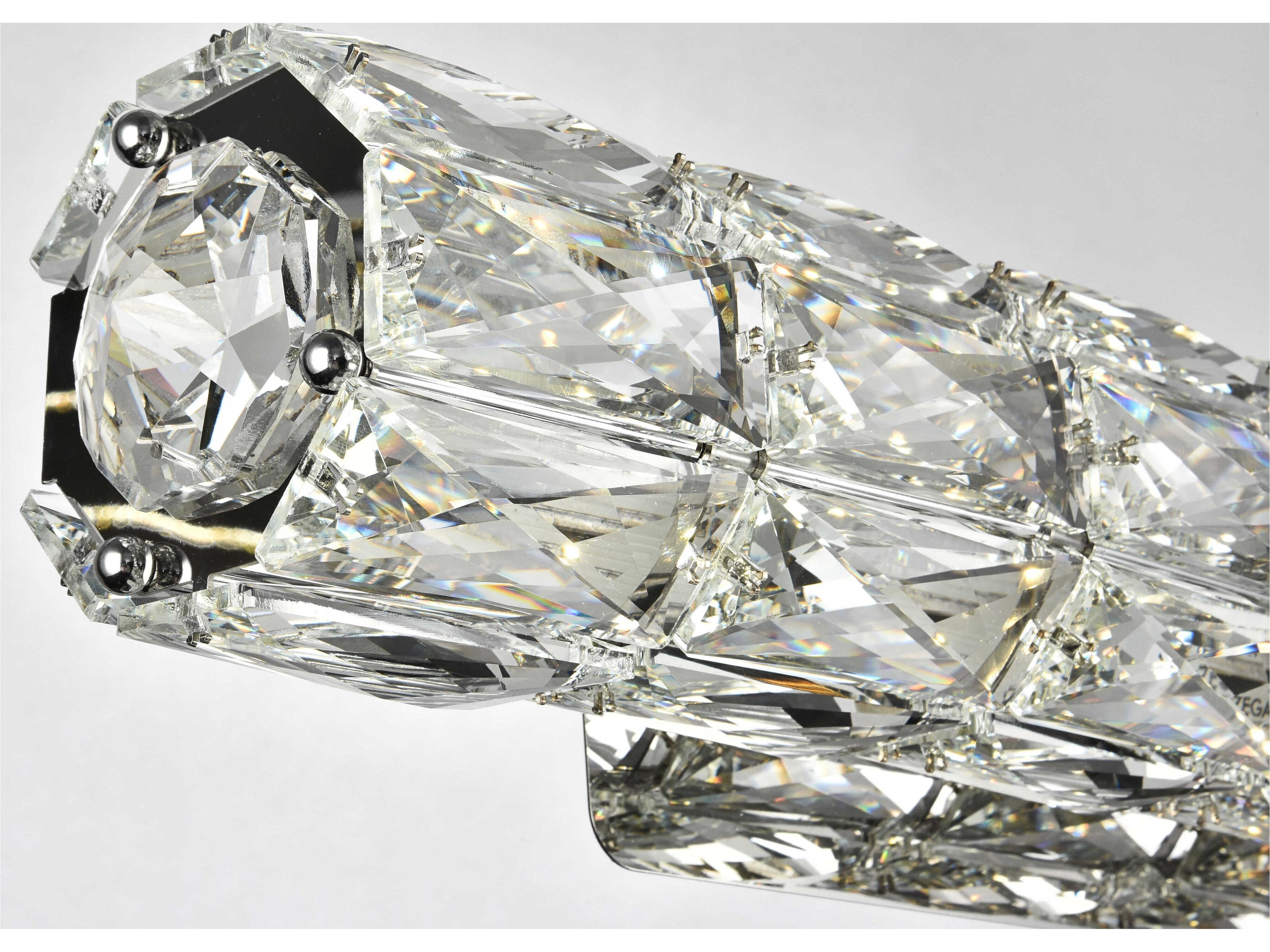 Elegant Lighting Valetta 1-Light Chrome Clear Crystal LED Wall Sconce