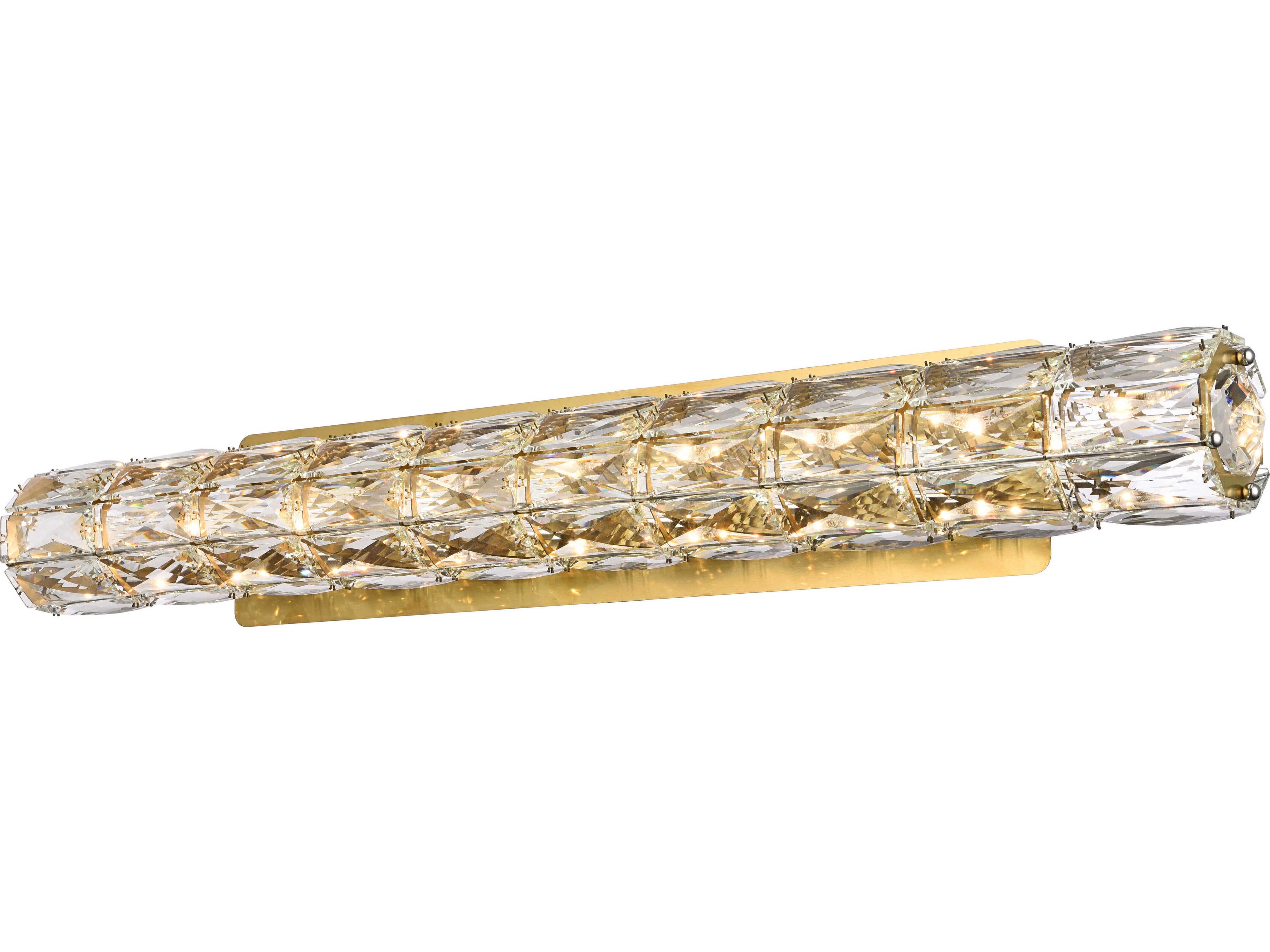Elegant Lighting Valetta 1-Light Gold Crystal LED Wall Sconce