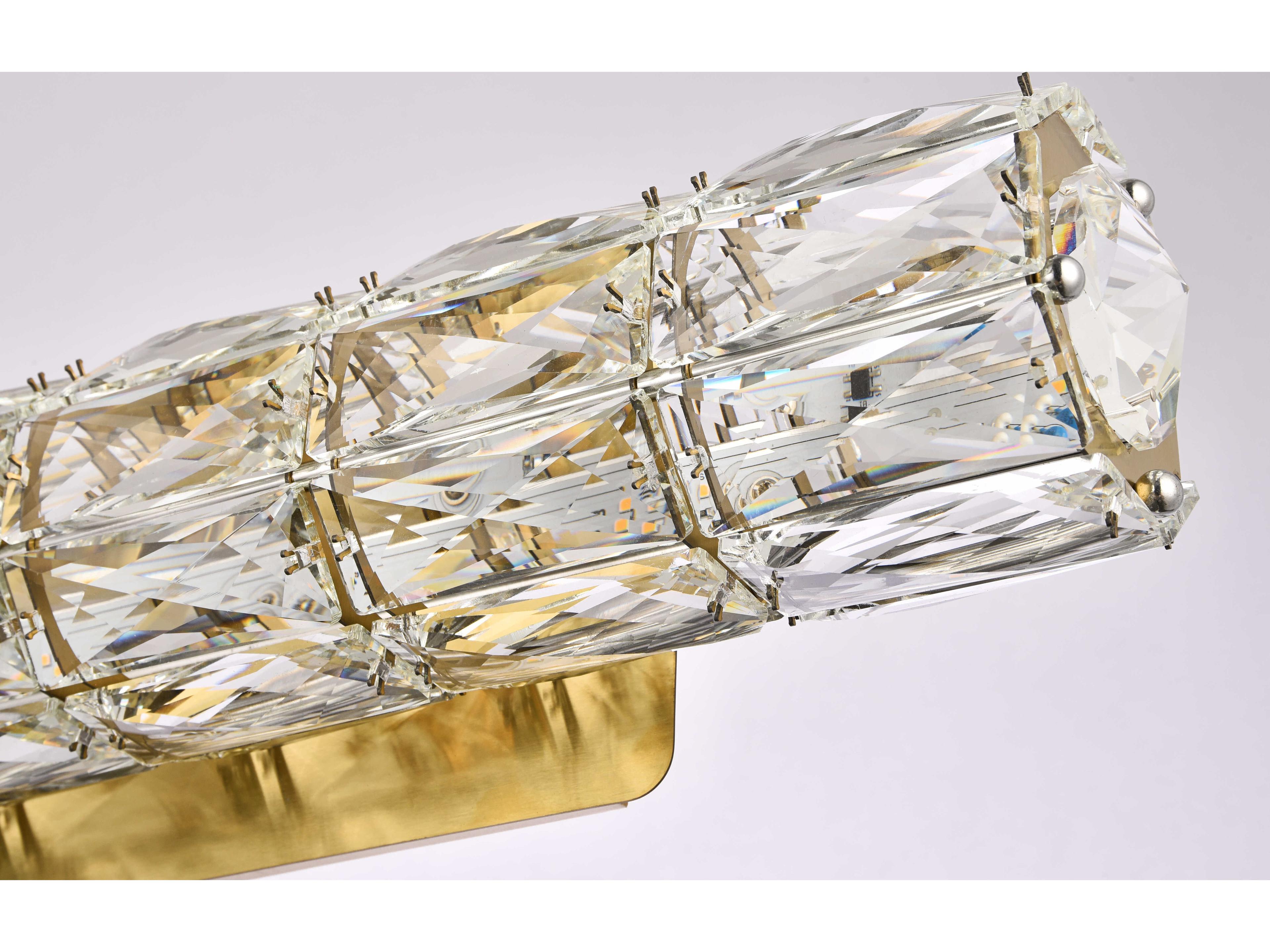 Elegant Lighting Valetta 1-Light Gold Crystal LED Wall Sconce