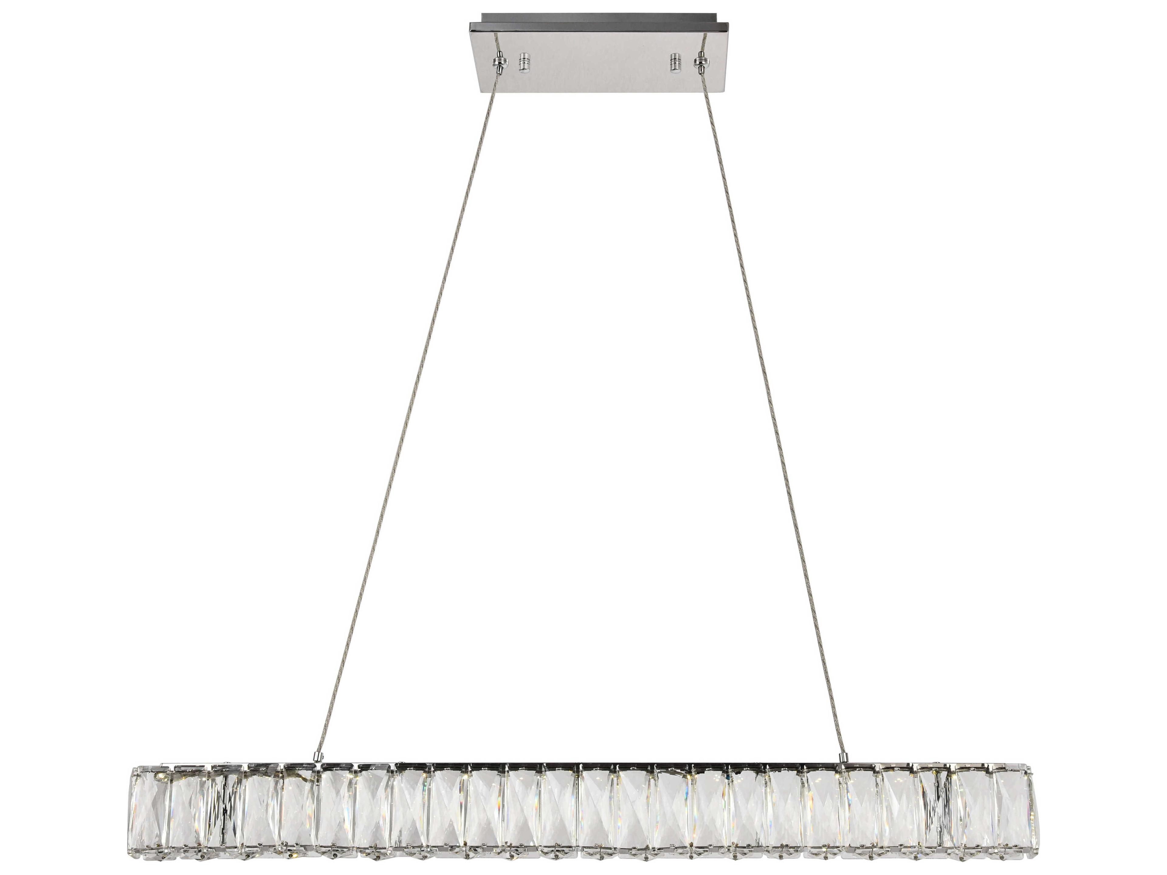 Monroe 1-Light Chrome Clear Crystal LED Island Pendant