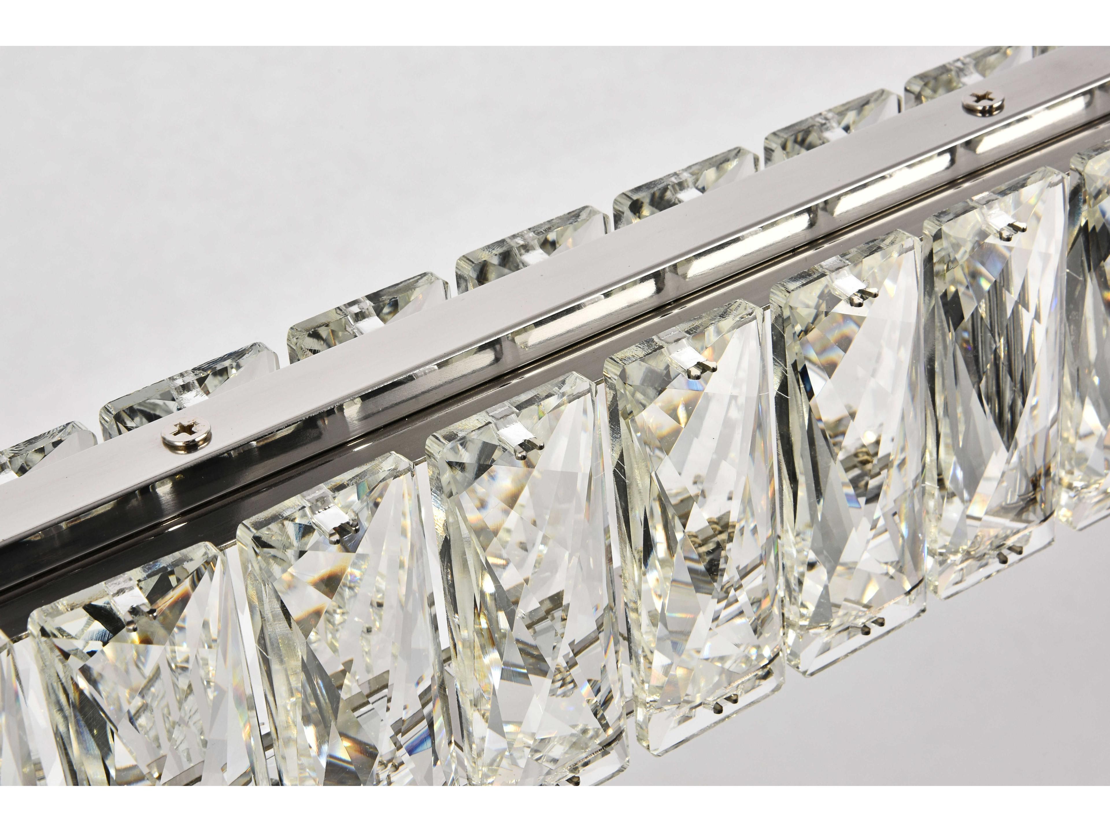 Elegant Lighting Monroe 1-Light Chrome Clear Crystal LED Island Pendant