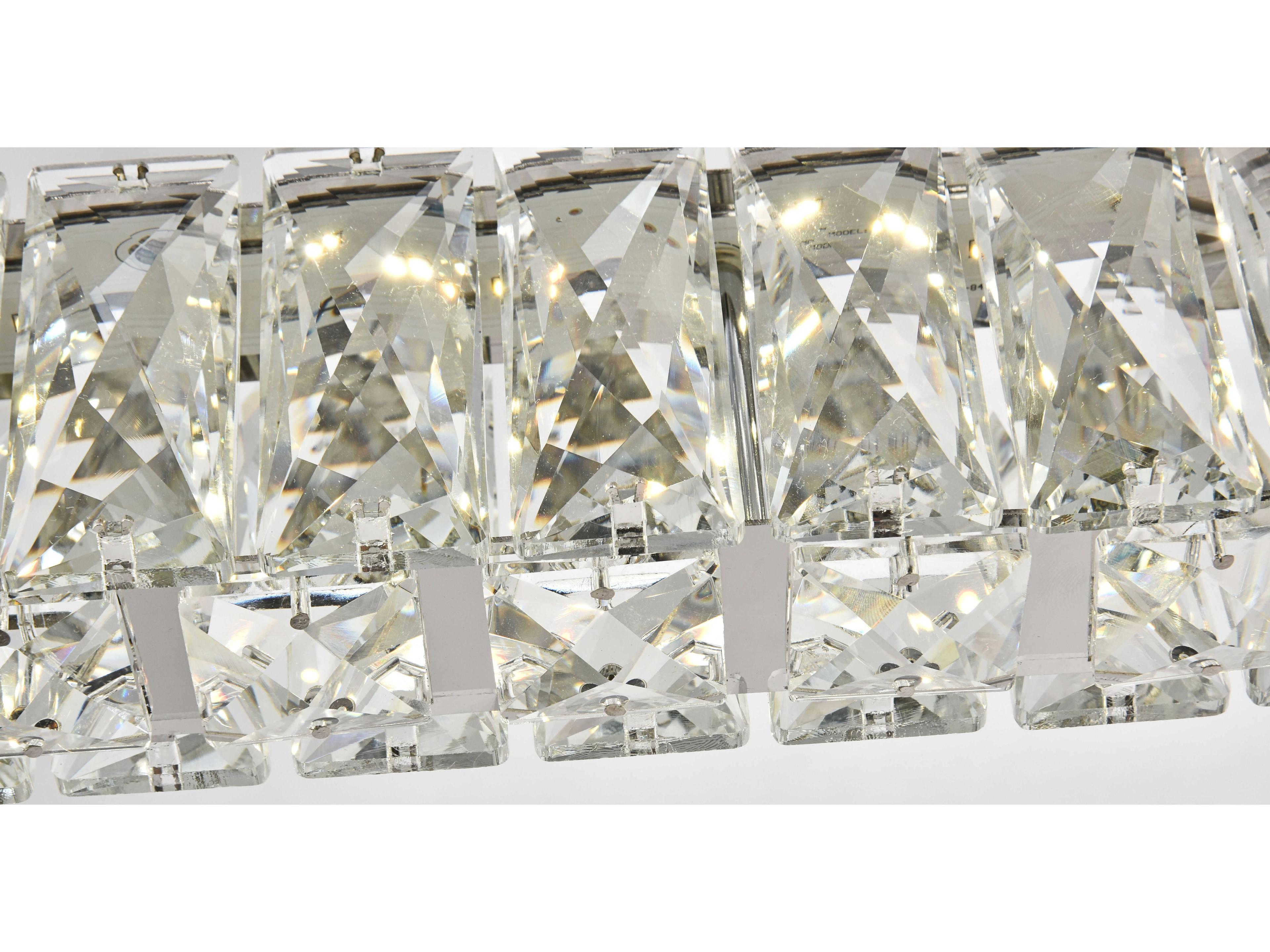 Elegant Lighting Monroe 1-Light Chrome Clear Crystal LED Island Pendant