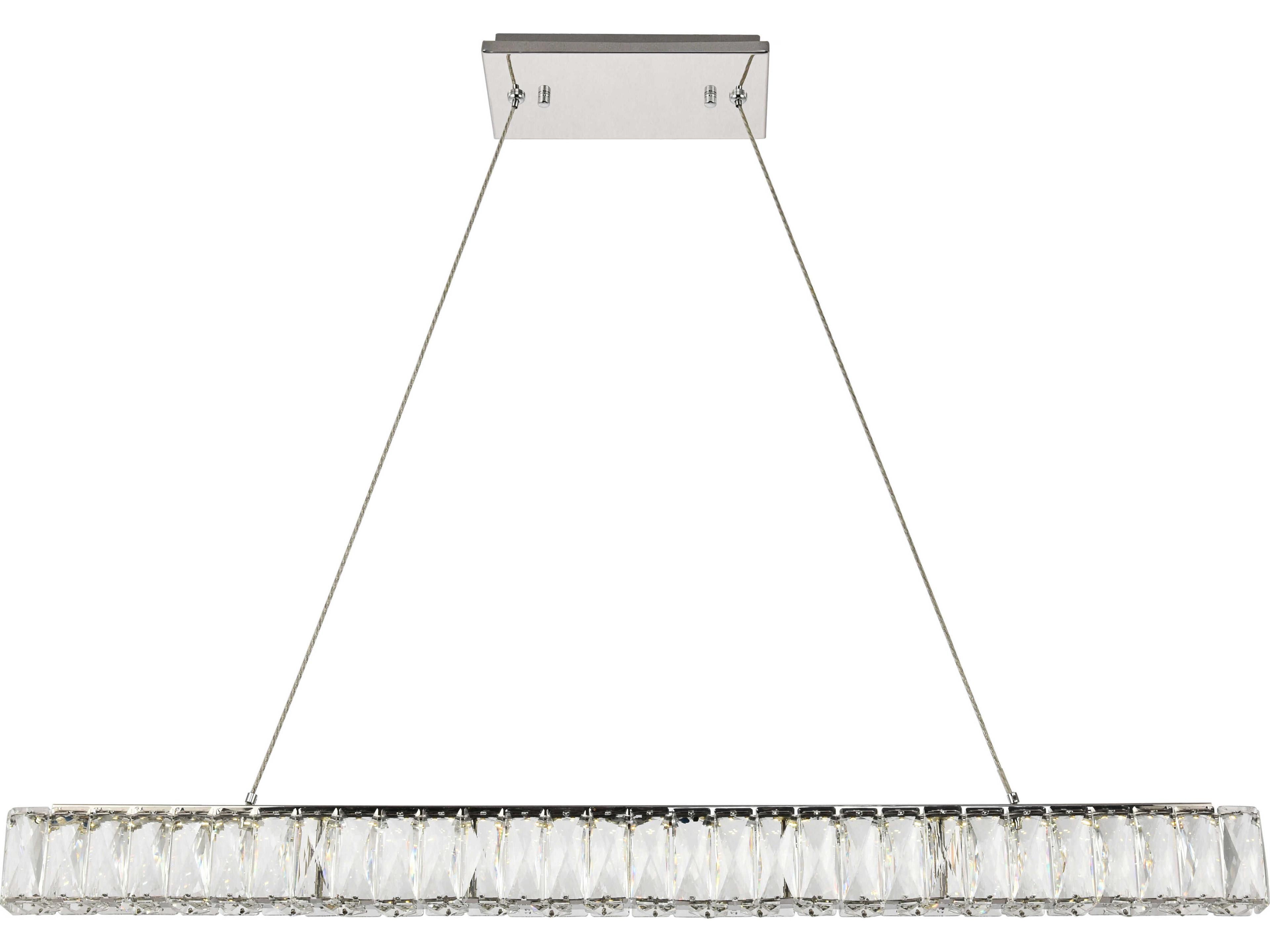 Monroe 1-Light Chrome Clear Crystal LED Island Pendant