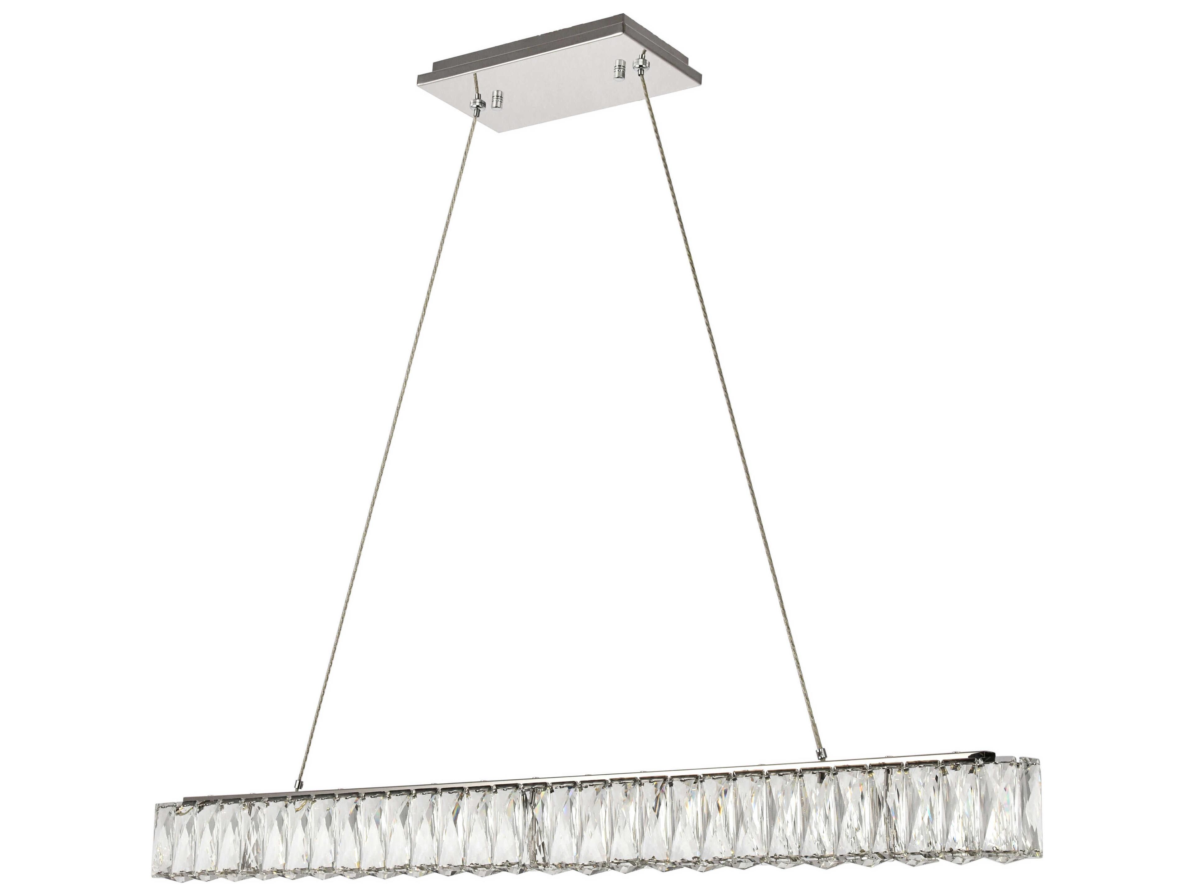 Elegant Lighting Monroe 1-Light Chrome Clear Crystal LED Island Pendant