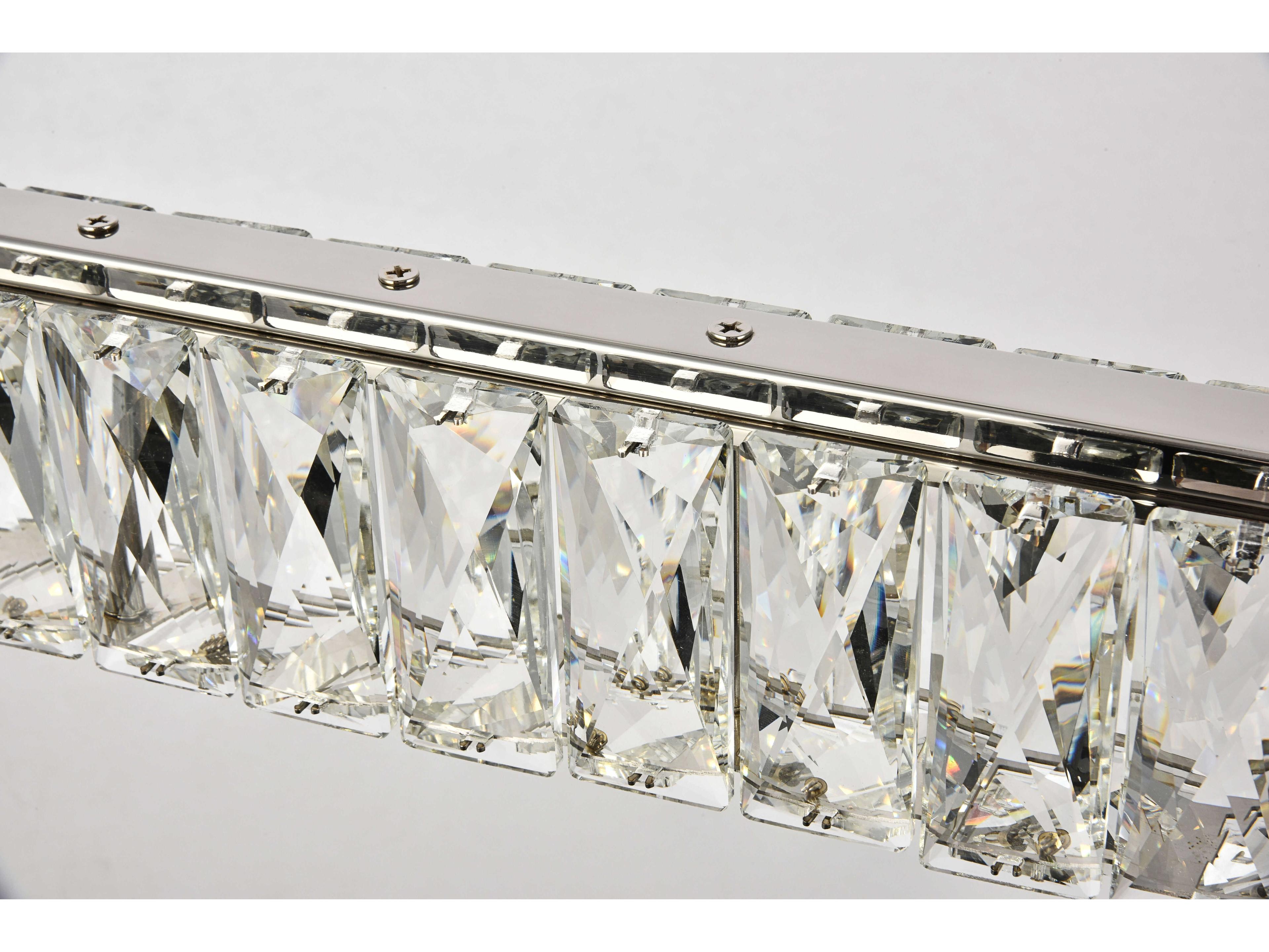 Elegant Lighting Monroe 1-Light Chrome Clear Crystal LED Island Pendant