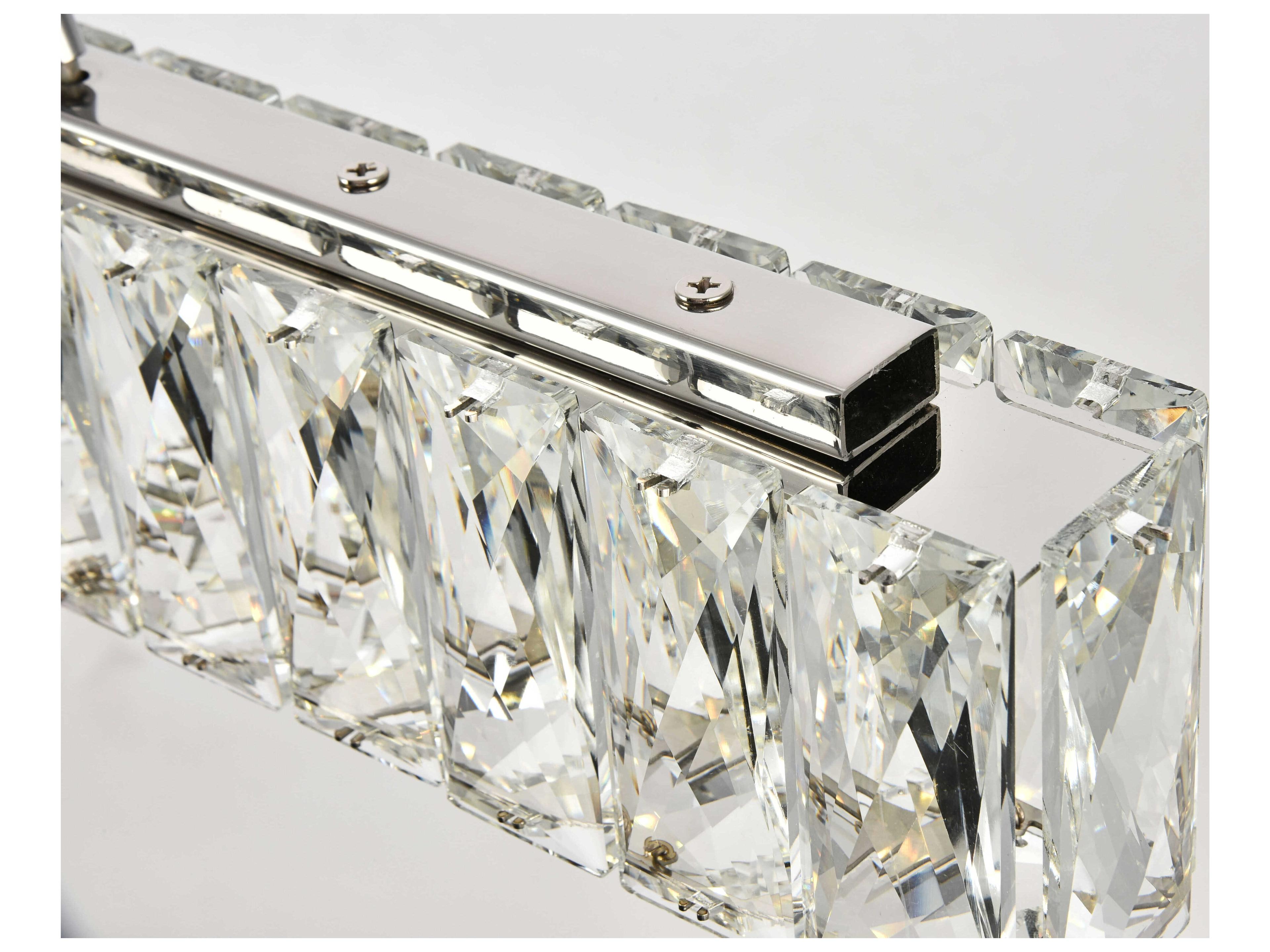 Elegant Lighting Monroe 1-Light Chrome Clear Crystal LED Island Pendant