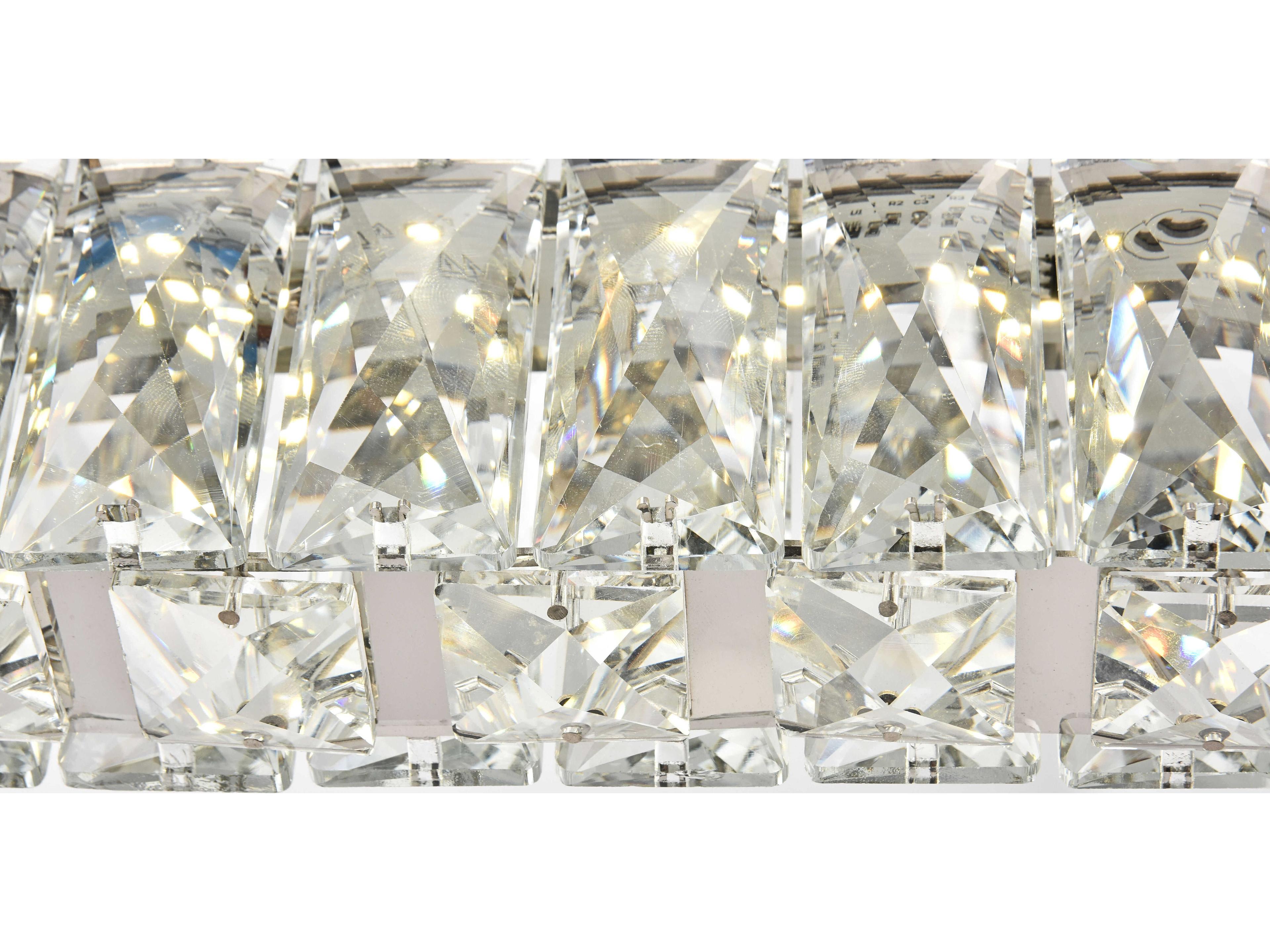 Elegant Lighting Monroe 1-Light Chrome Clear Crystal LED Island Pendant