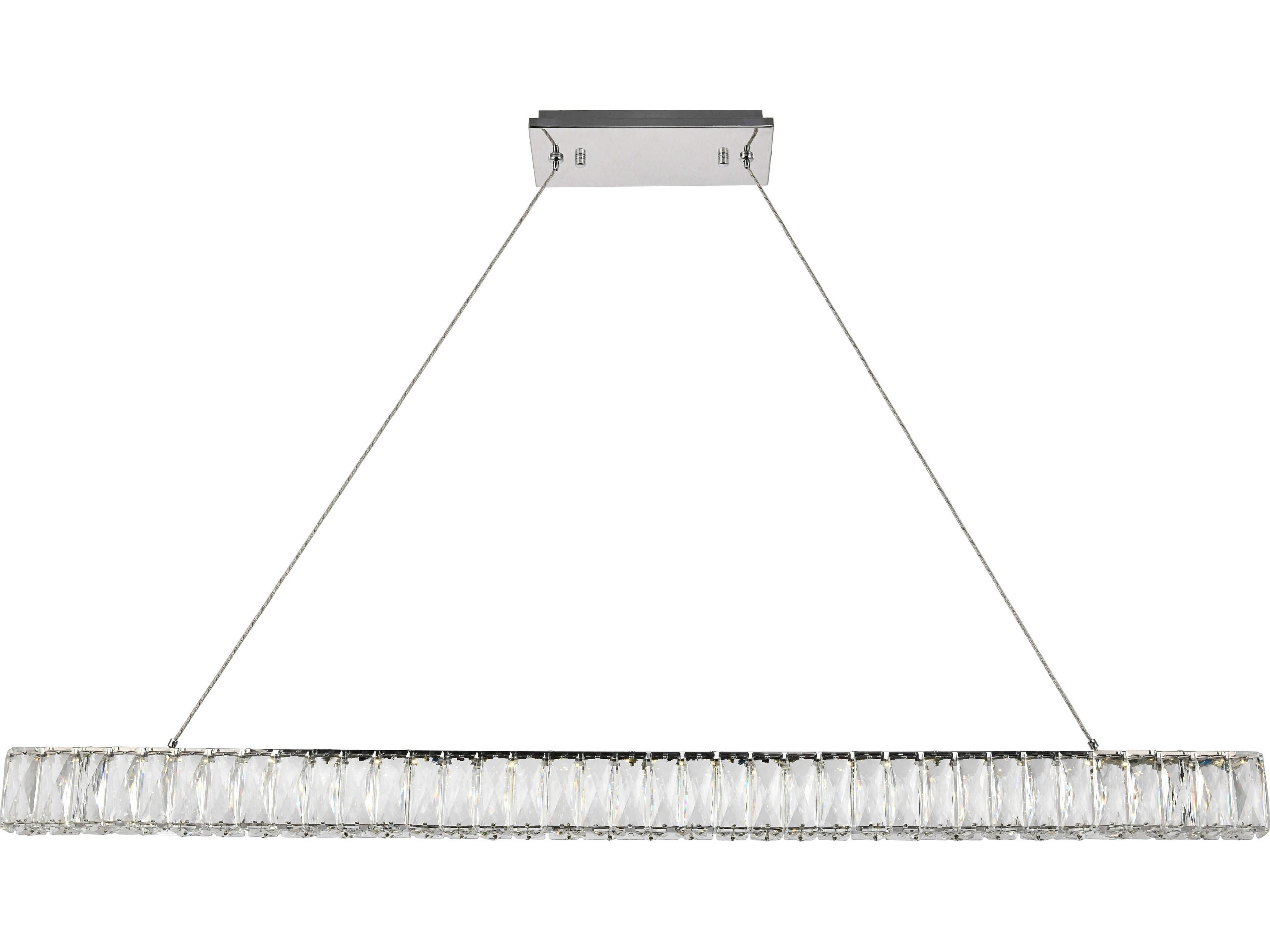 Monroe 1-Light Chrome Clear Crystal LED Island Pendant