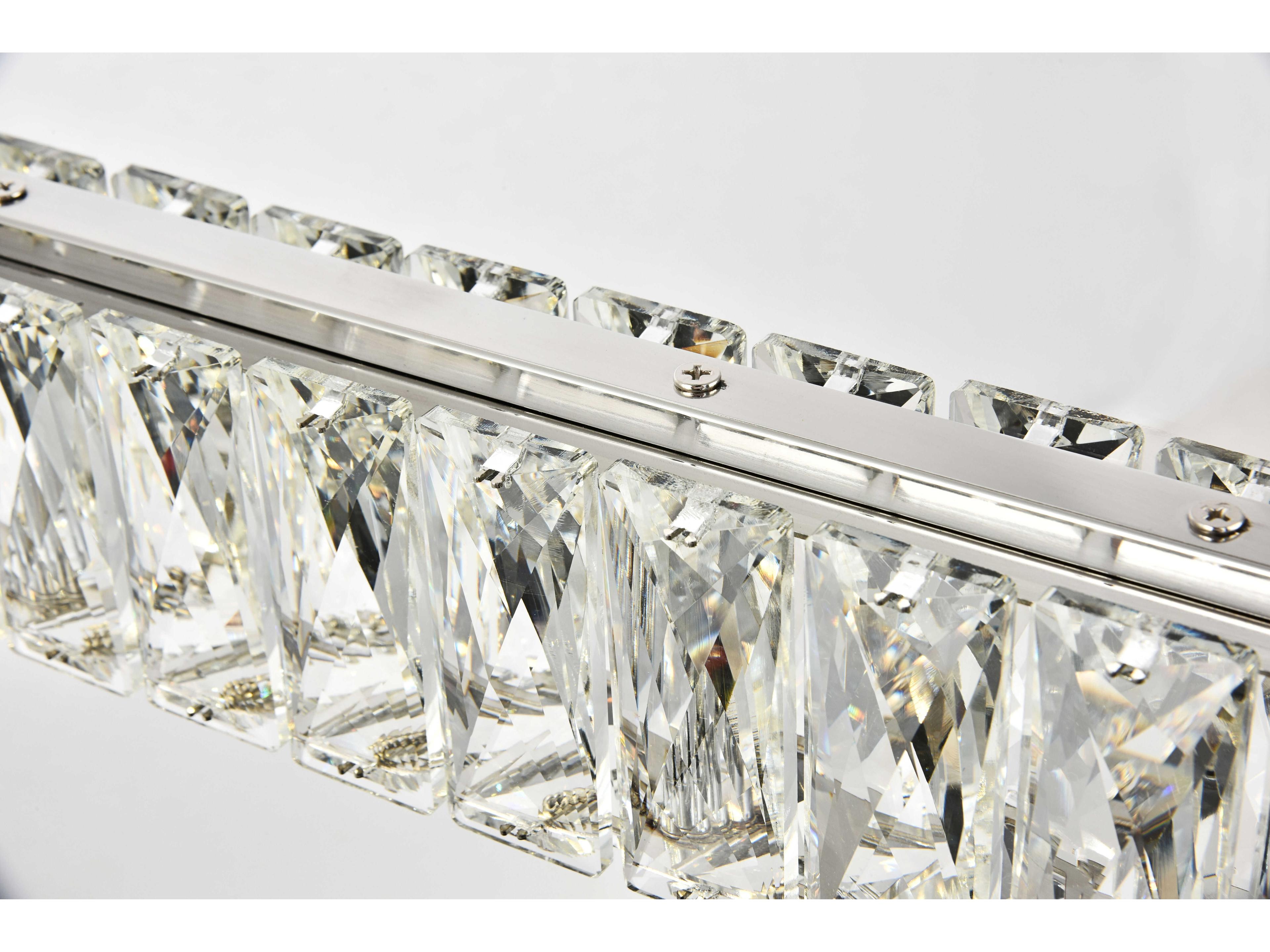 Elegant Lighting Monroe 1-Light Chrome Clear Crystal LED Island Pendant