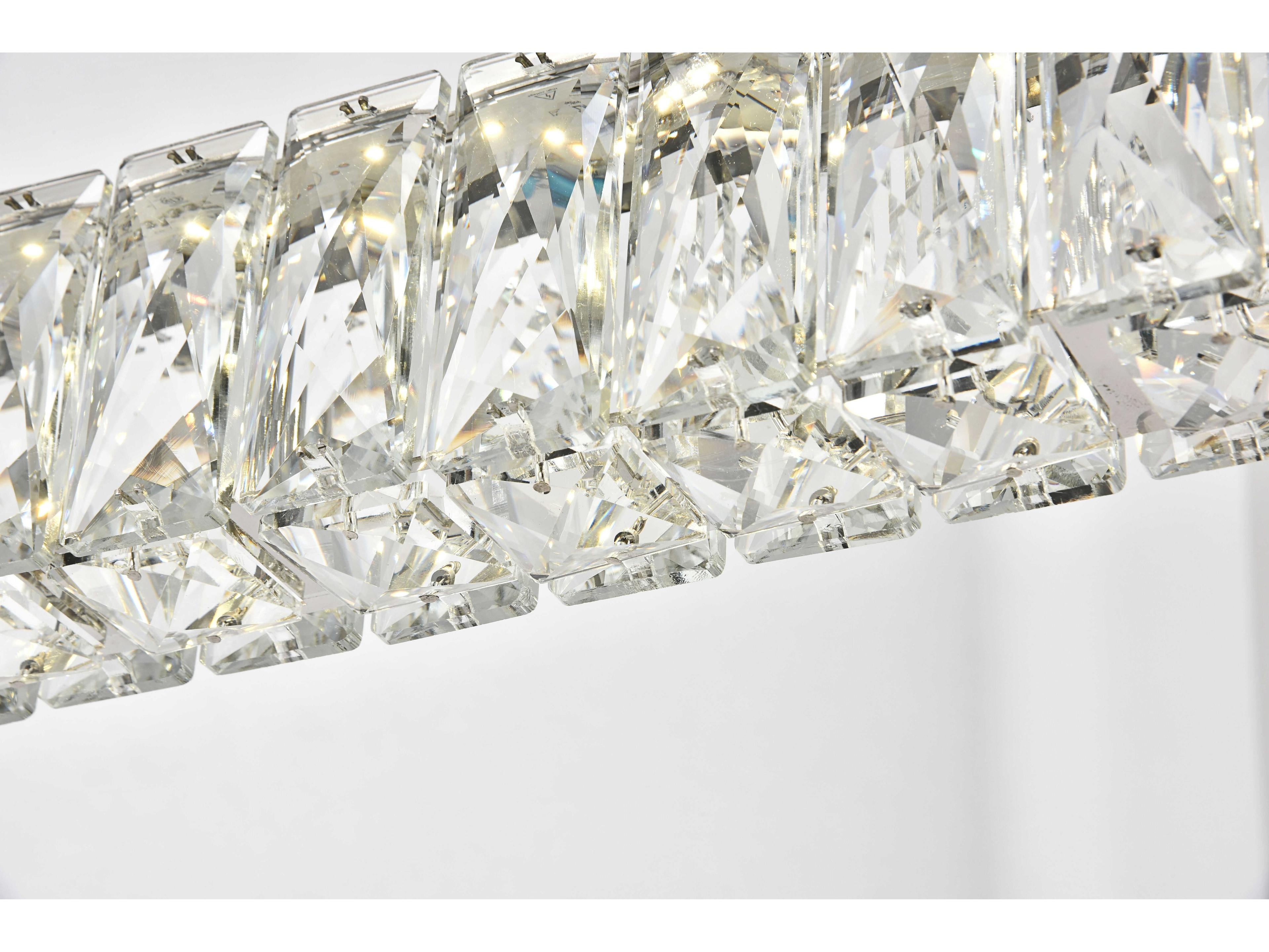 Elegant Lighting Monroe 1-Light Chrome Clear Crystal LED Island Pendant