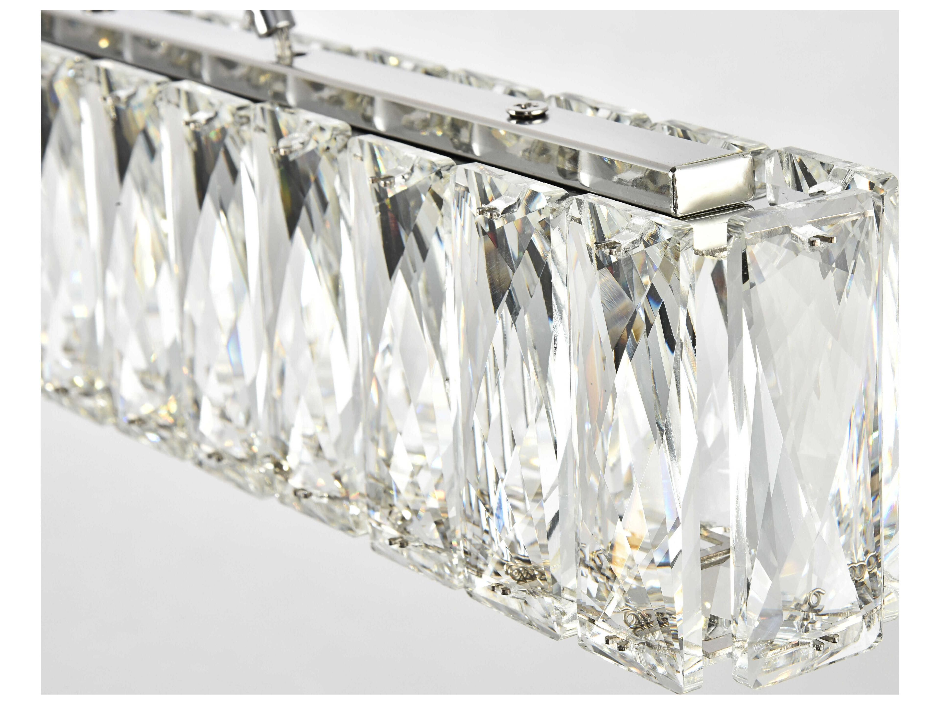 Elegant Lighting Monroe 1-Light Chrome Clear Crystal LED Island Pendant