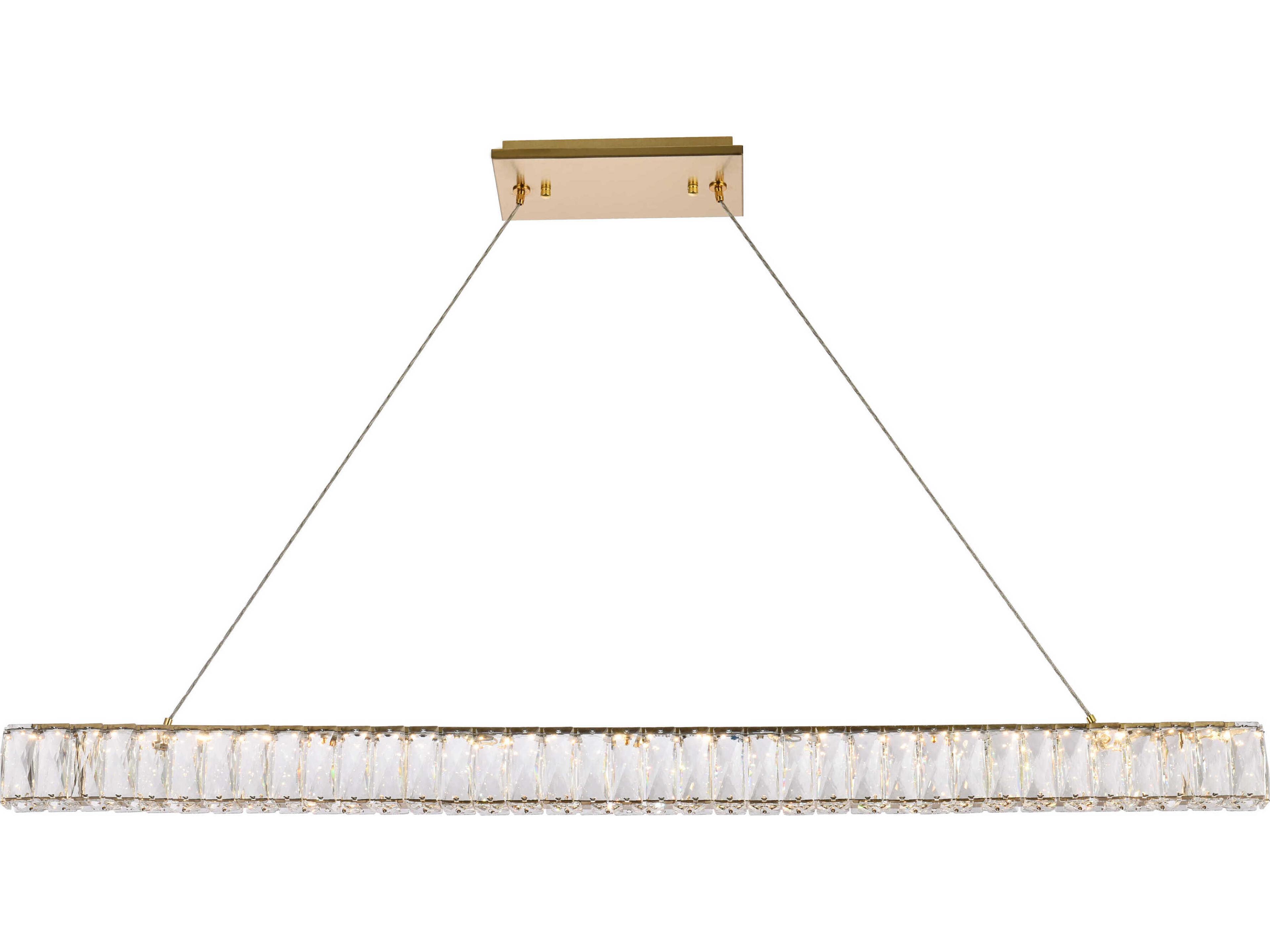 Monroe 1-Light Gold Crystal LED Linear Island Pendant