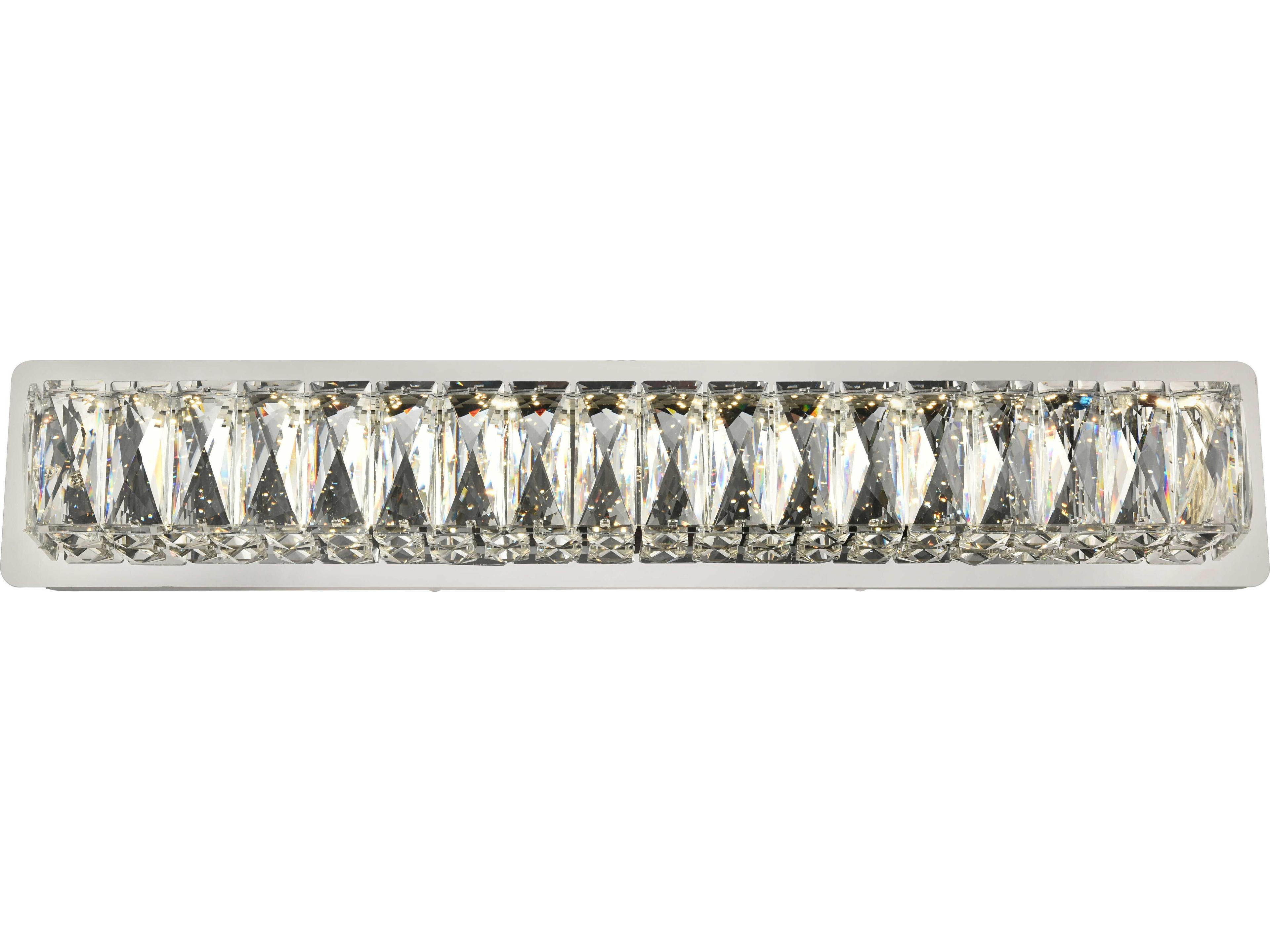 Elegant Lighting Monroe 1-Light Chrome Clear Crystal LED Vanity Light