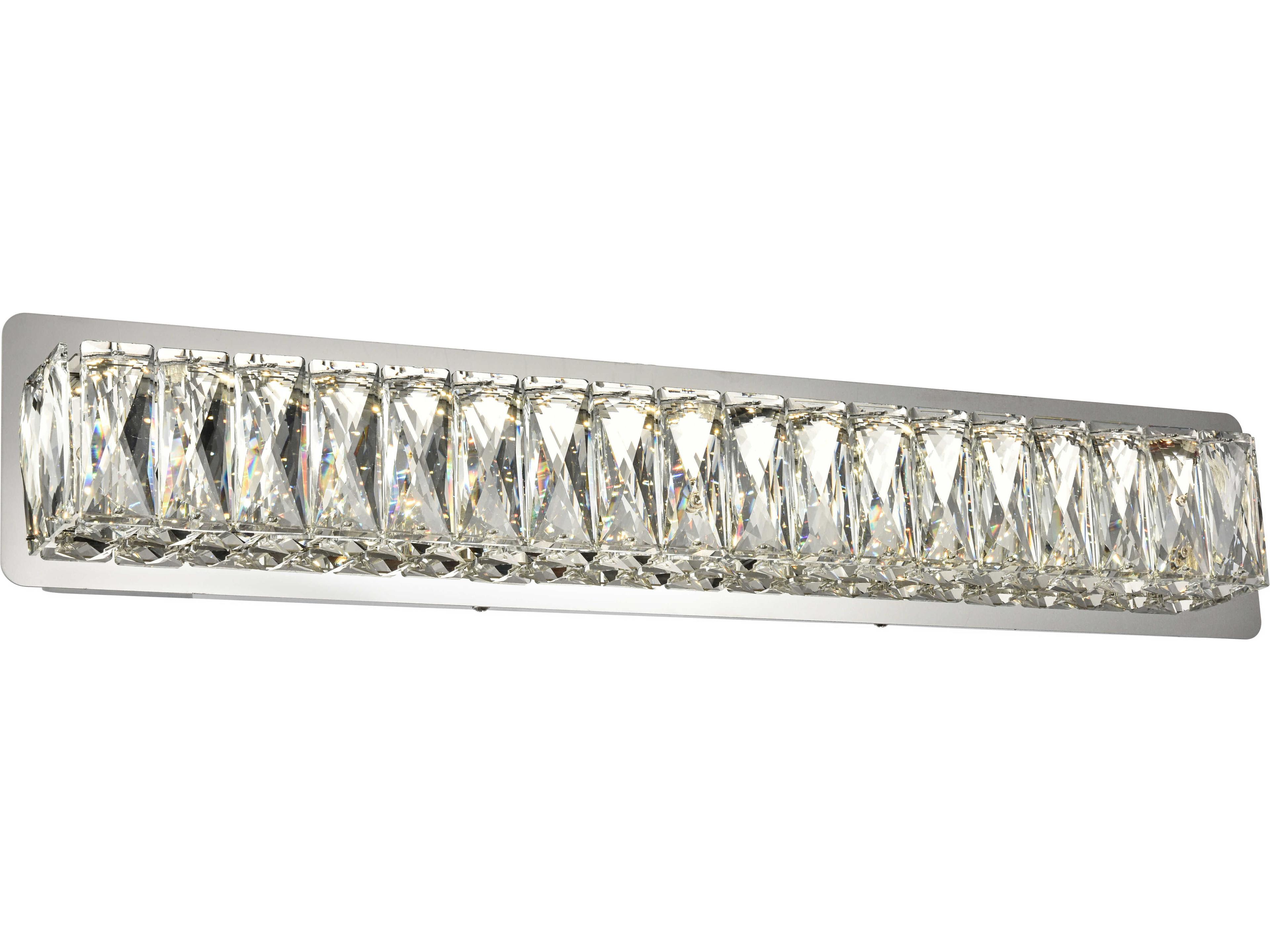 Elegant Lighting Monroe 1-Light Chrome Clear Crystal LED Vanity Light