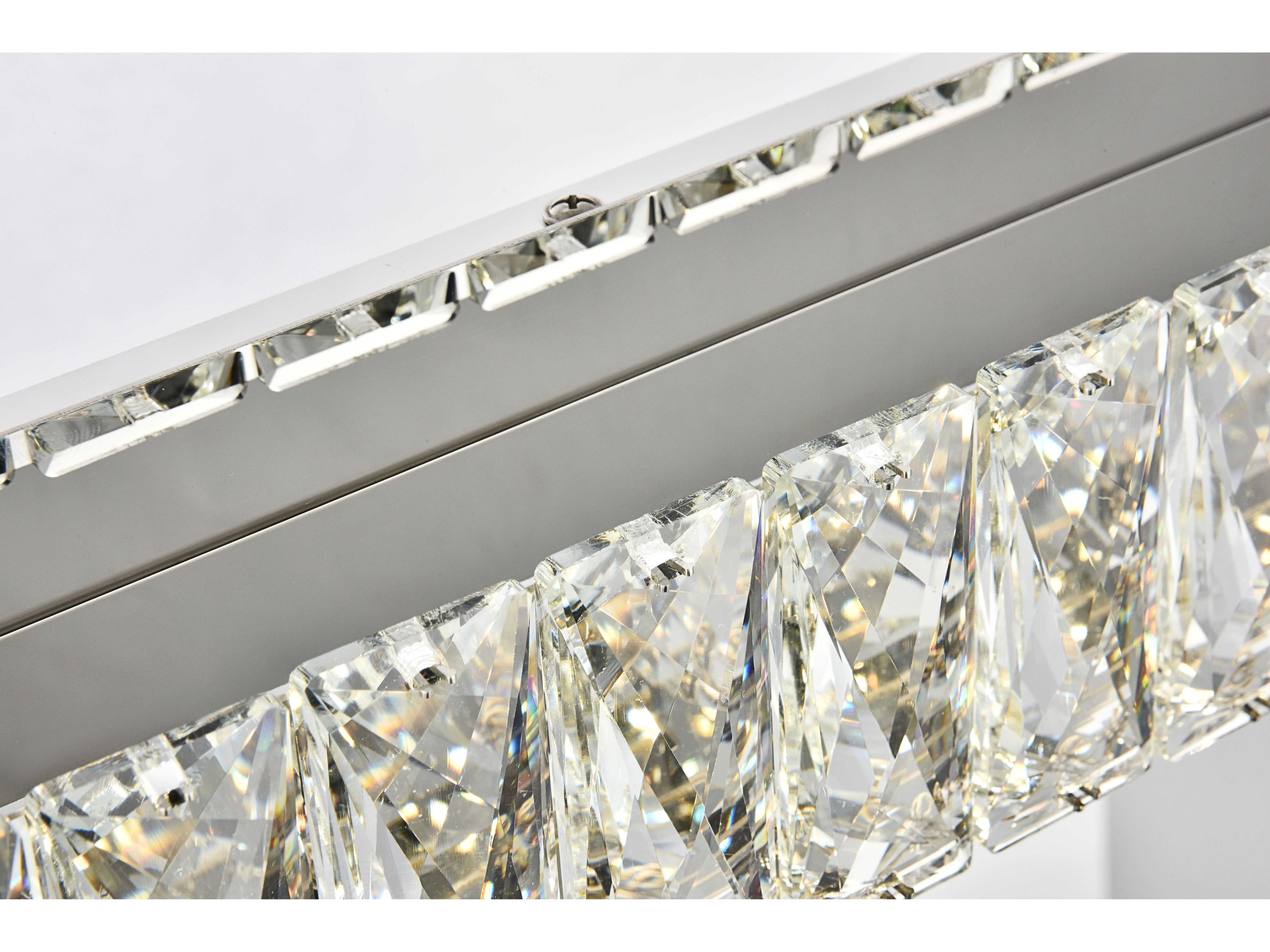 Elegant Lighting Monroe 1-Light Chrome Clear Crystal LED Vanity Light