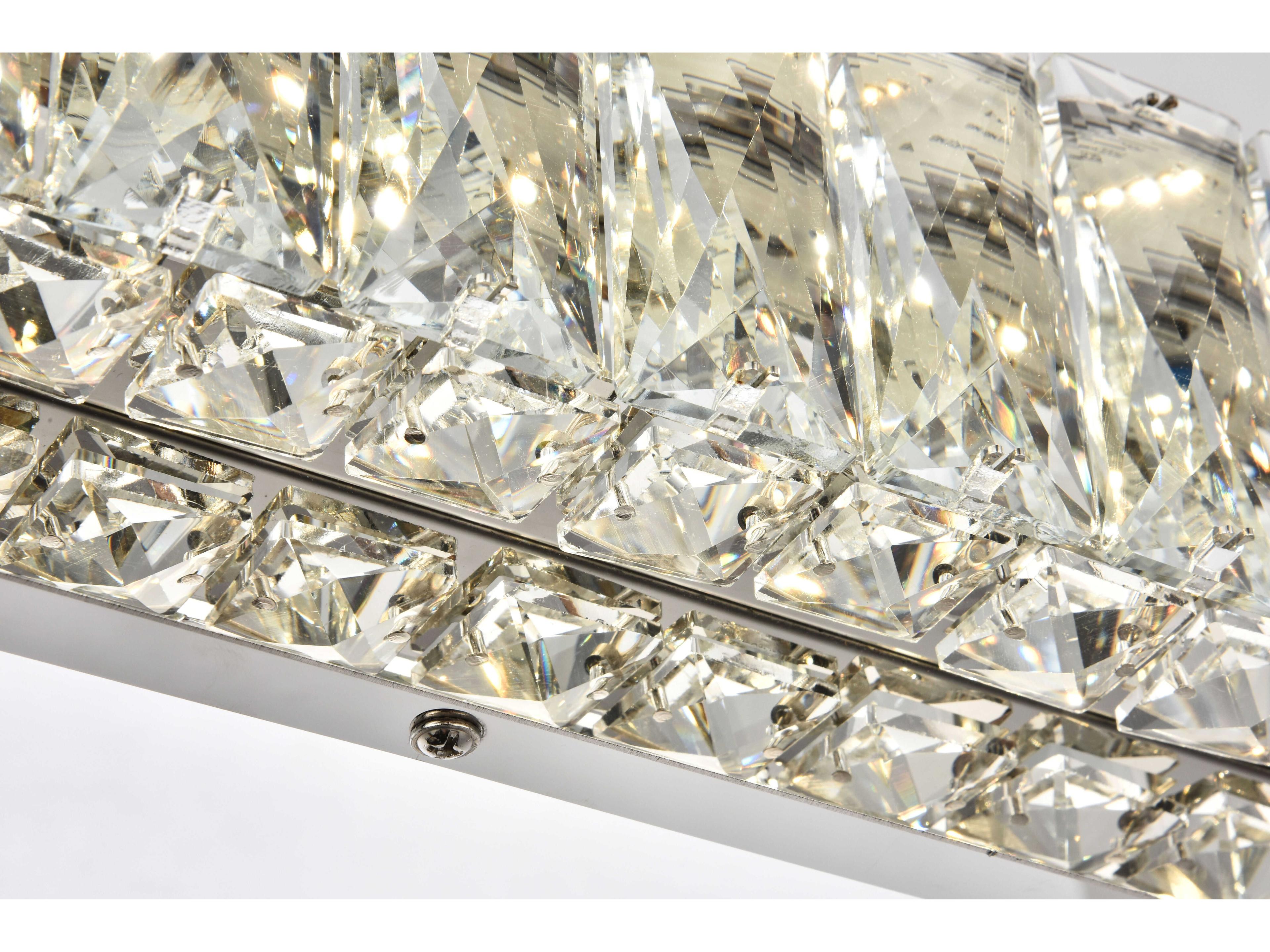 Elegant Lighting Monroe 1-Light Chrome Clear Crystal LED Vanity Light