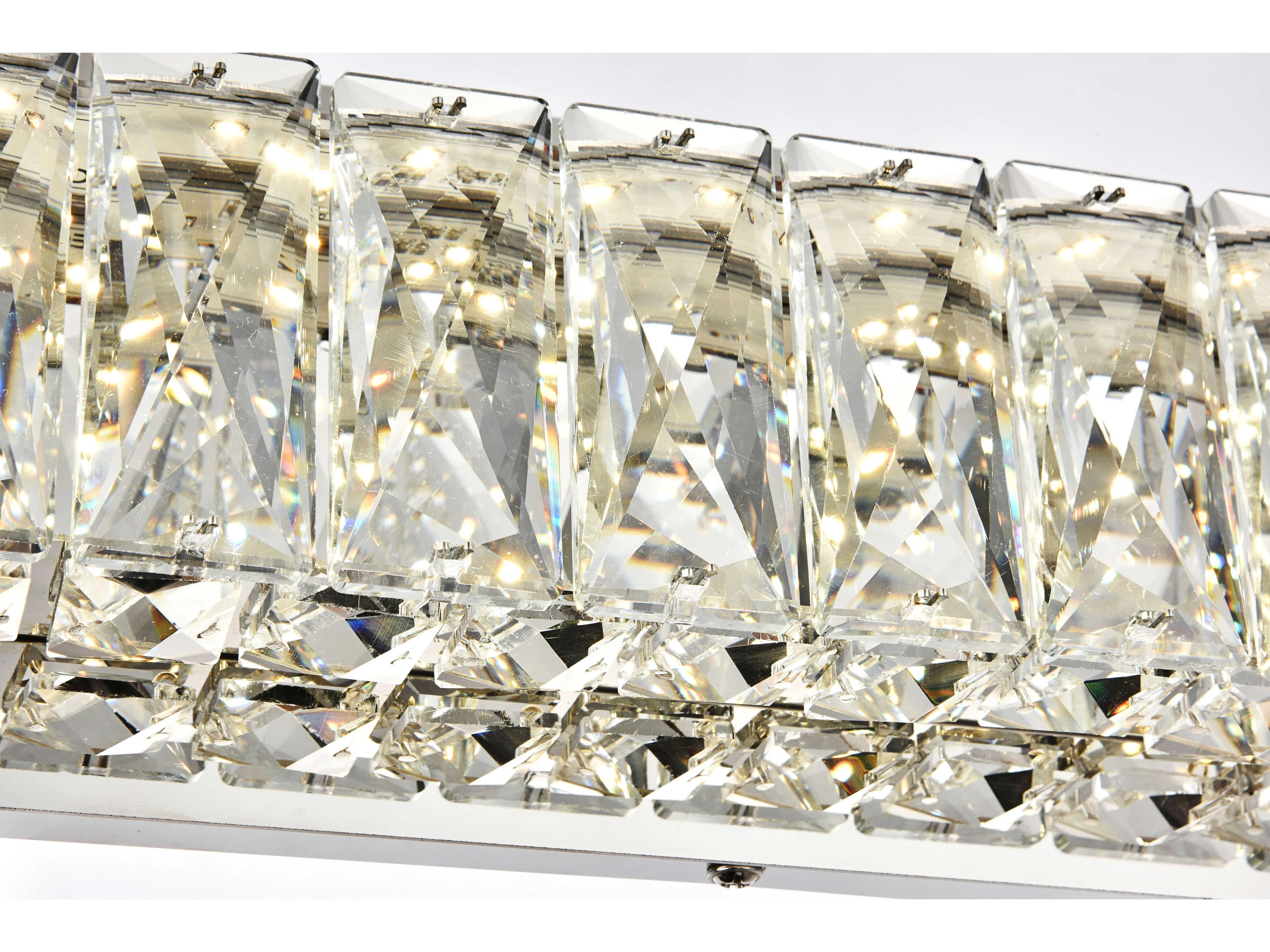 Elegant Lighting Monroe 1-Light Chrome Clear Crystal LED Vanity Light