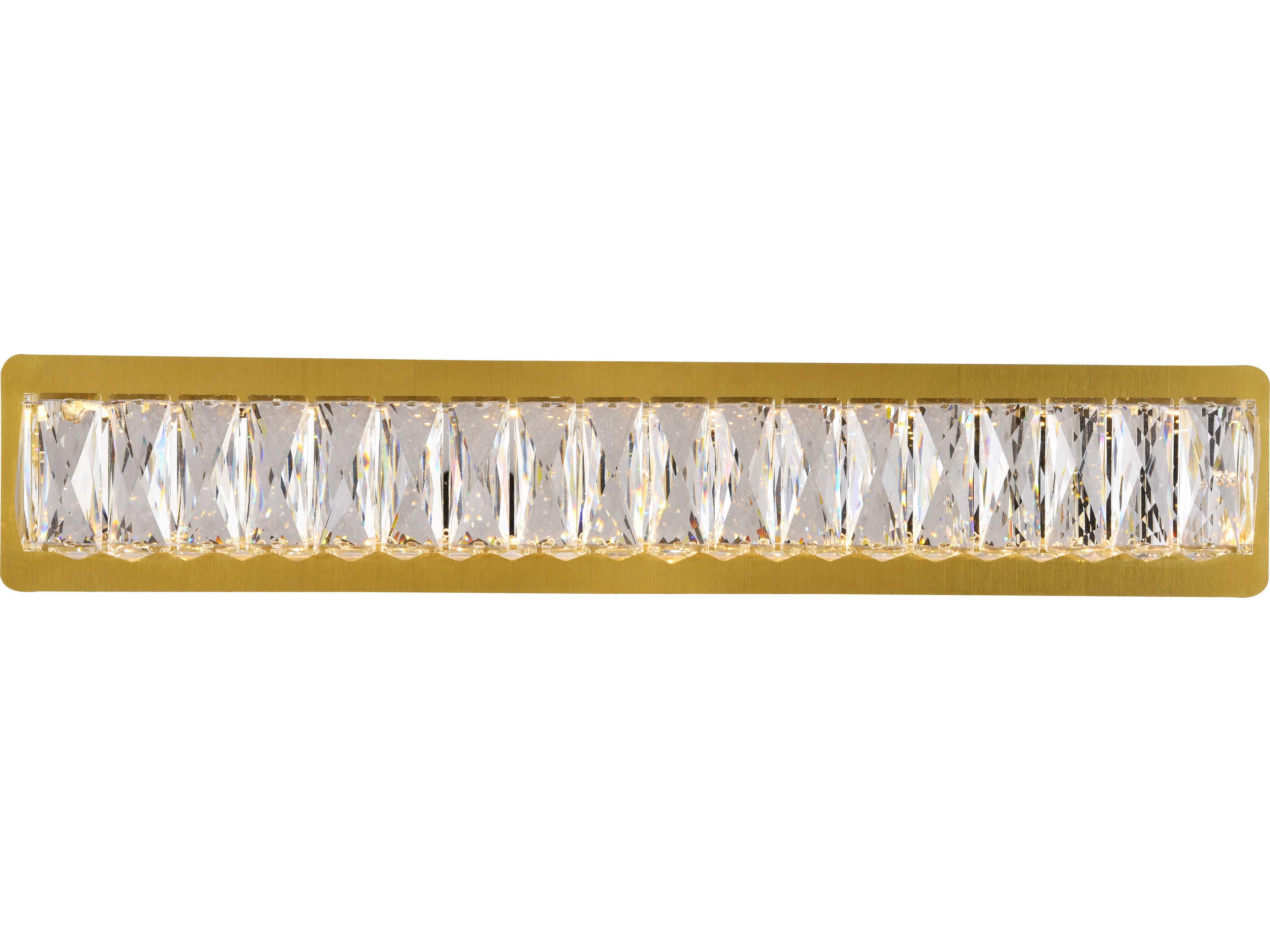Monroe 1-Light Gold Clear Crystal LED Vanity Light