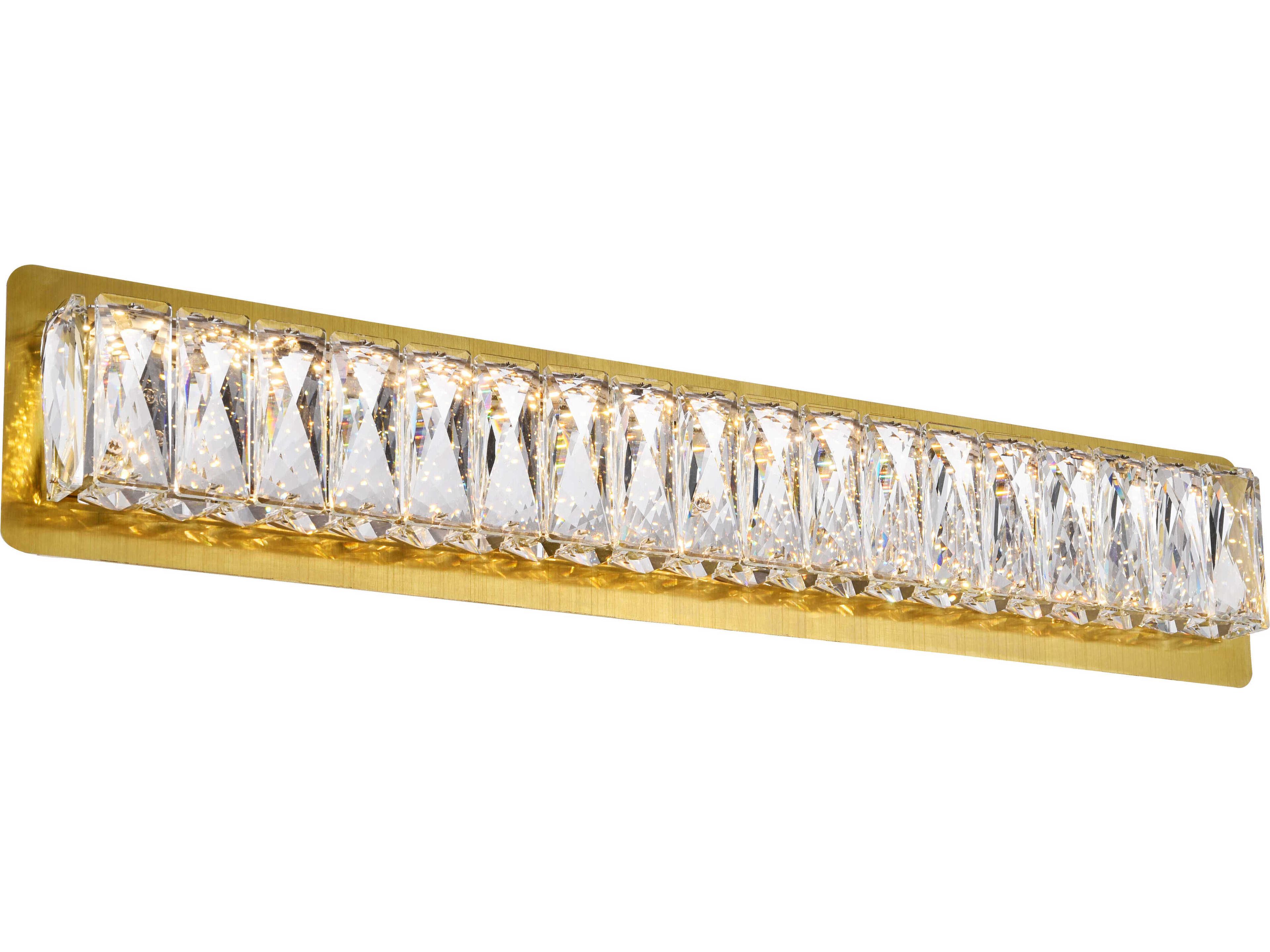 Elegant Lighting Monroe 1-Light Gold Clear Crystal LED Vanity Light