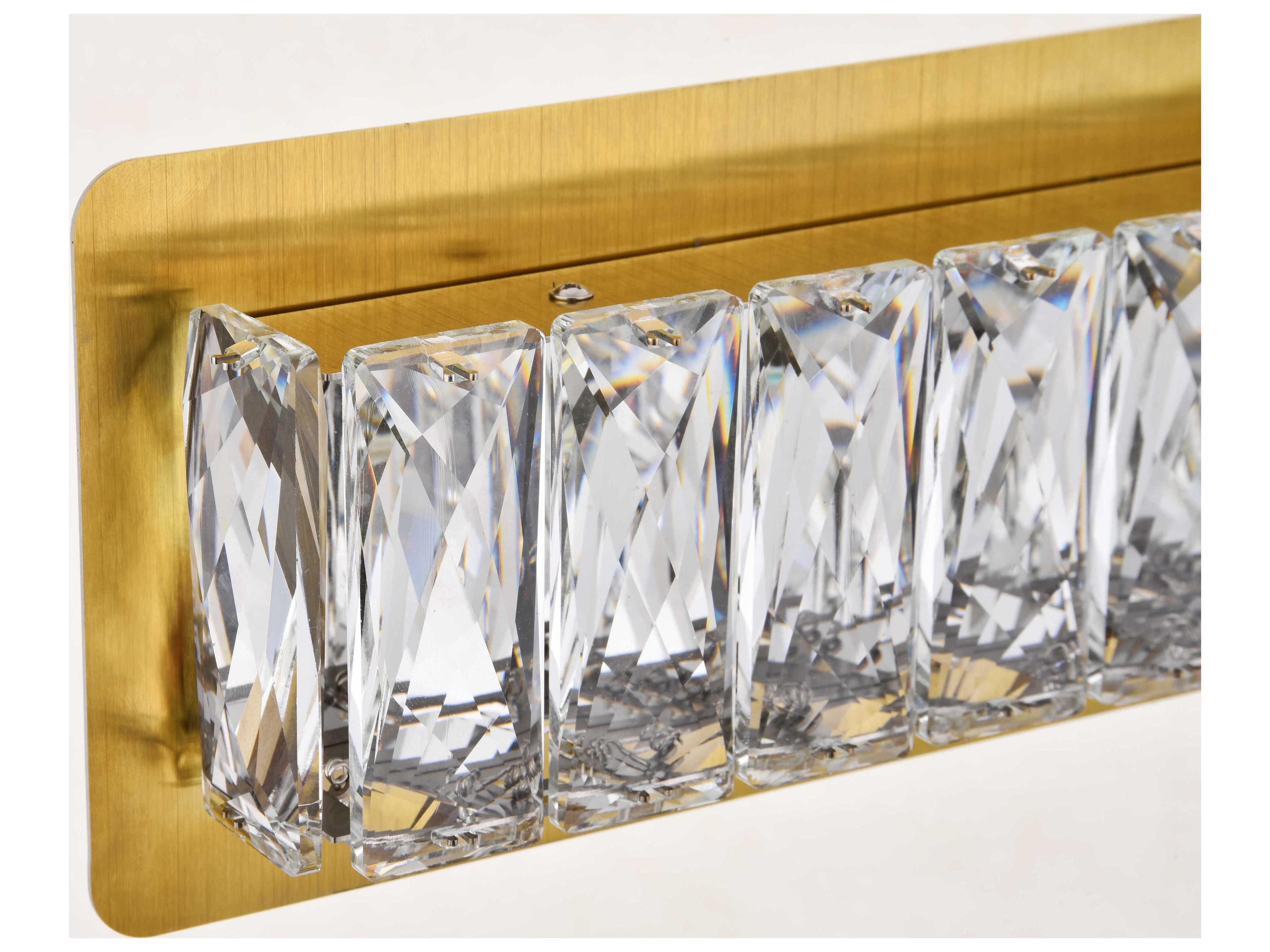 Elegant Lighting Monroe 1-Light Gold Clear Crystal LED Vanity Light