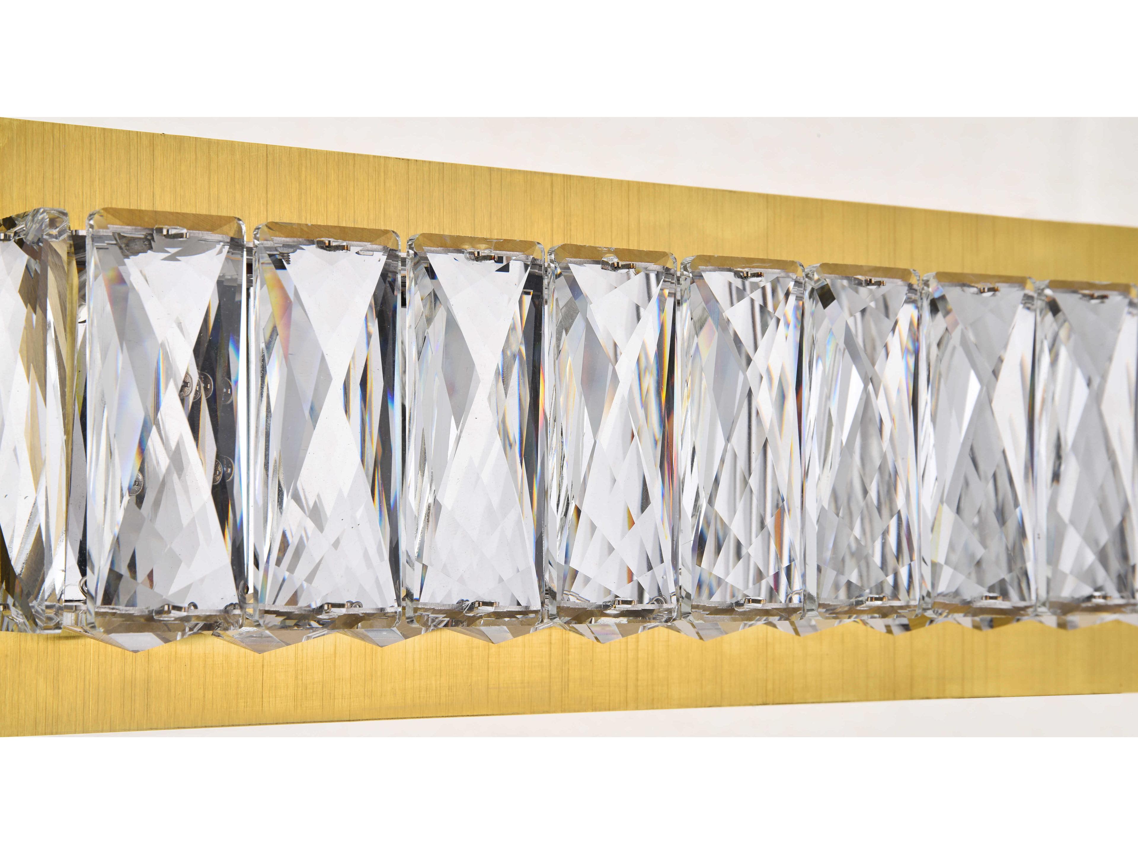 Elegant Lighting Monroe 1-Light Gold Clear Crystal LED Vanity Light