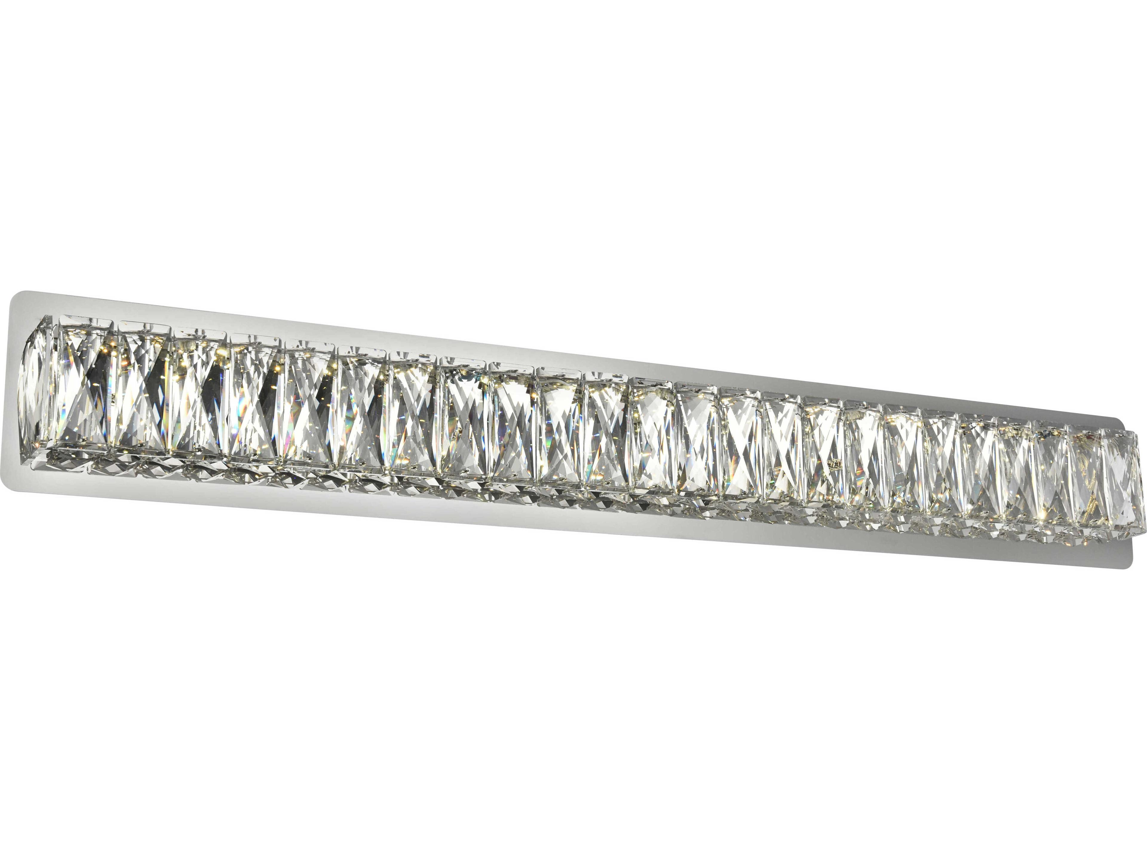 Elegant Lighting Monroe 1-Light Chrome Clear Crystal LED Vanity Light