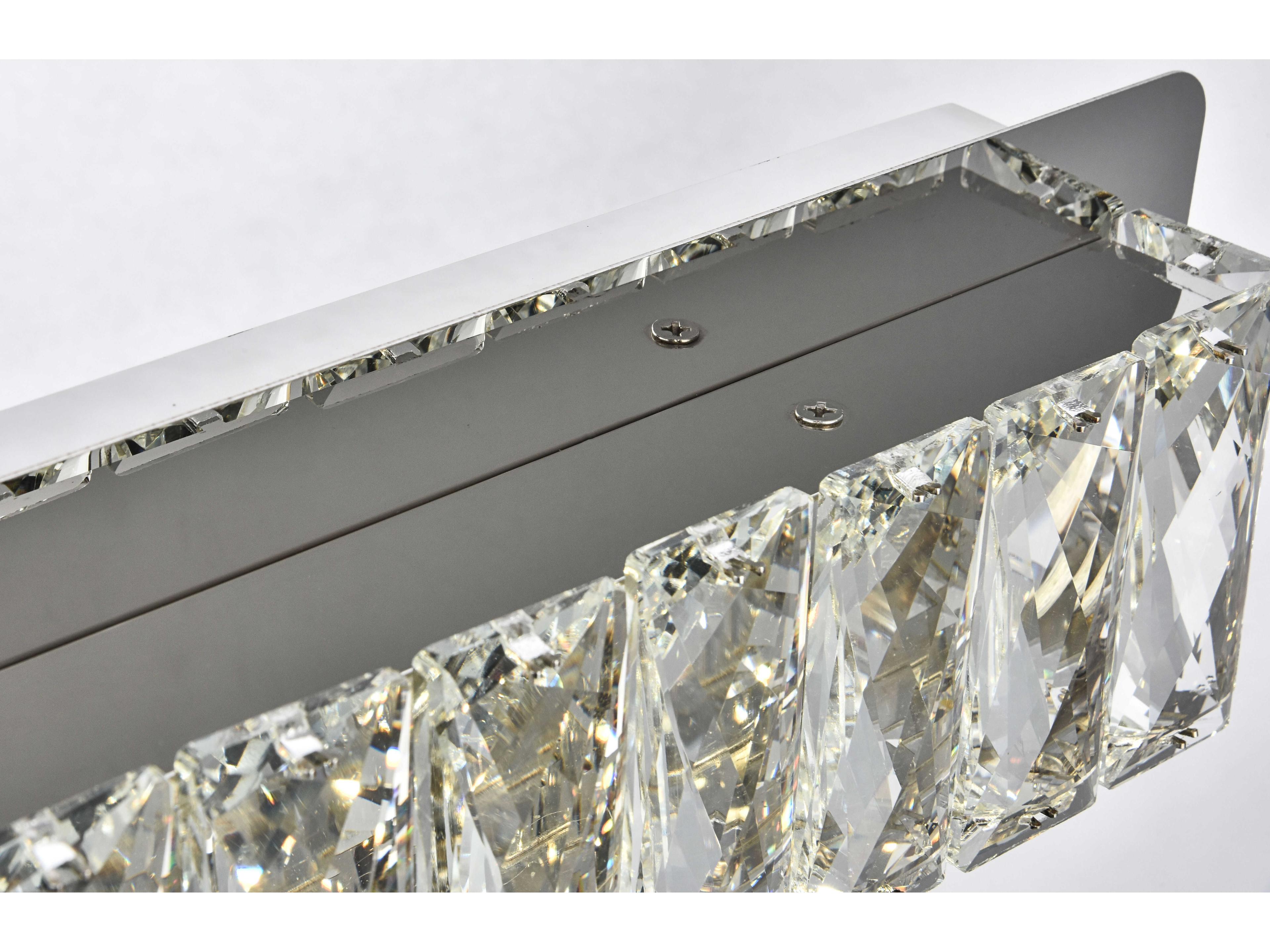 Elegant Lighting Monroe 1-Light Chrome Clear Crystal LED Vanity Light