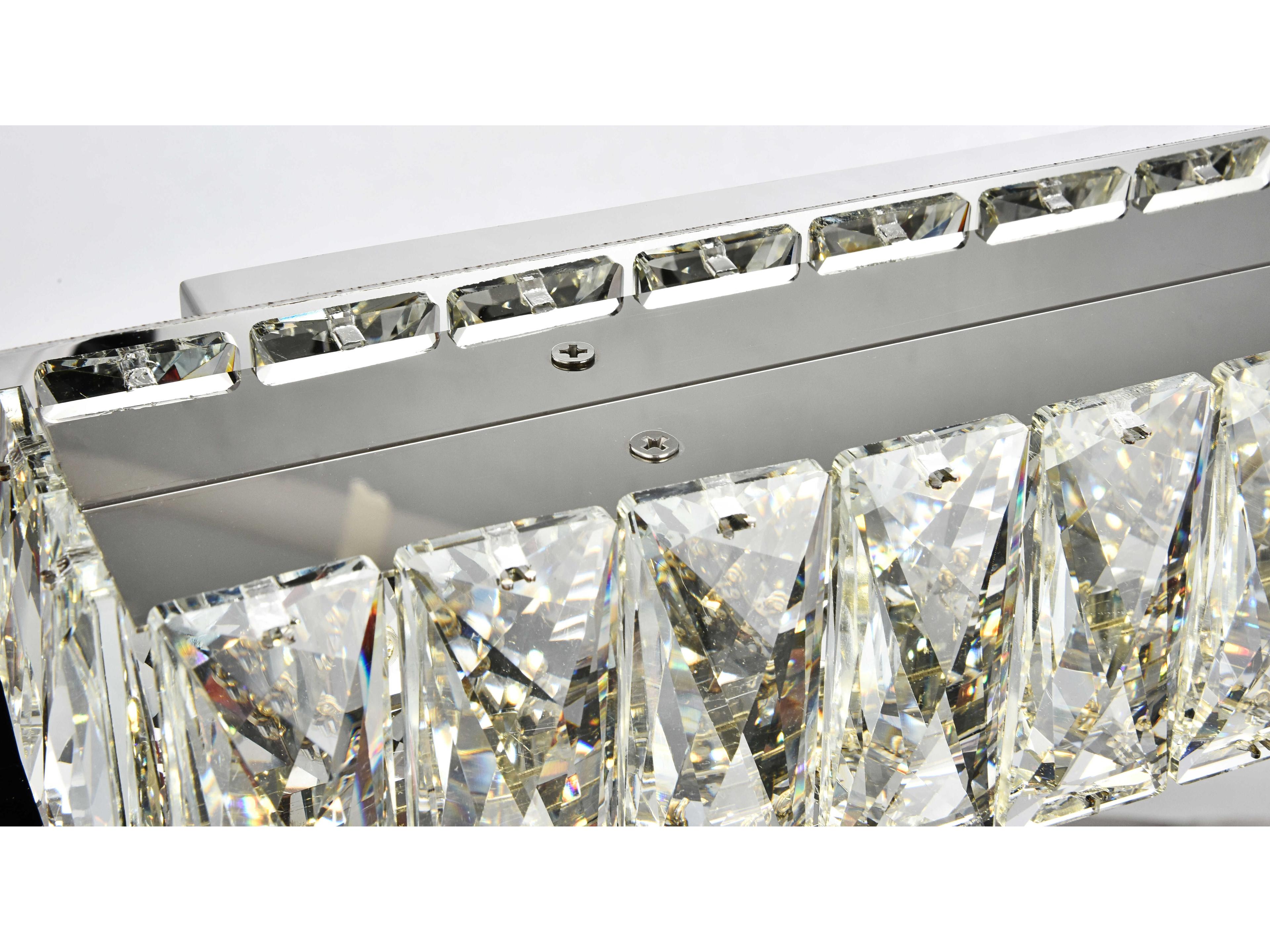 Elegant Lighting Monroe 1-Light Chrome Clear Crystal LED Vanity Light