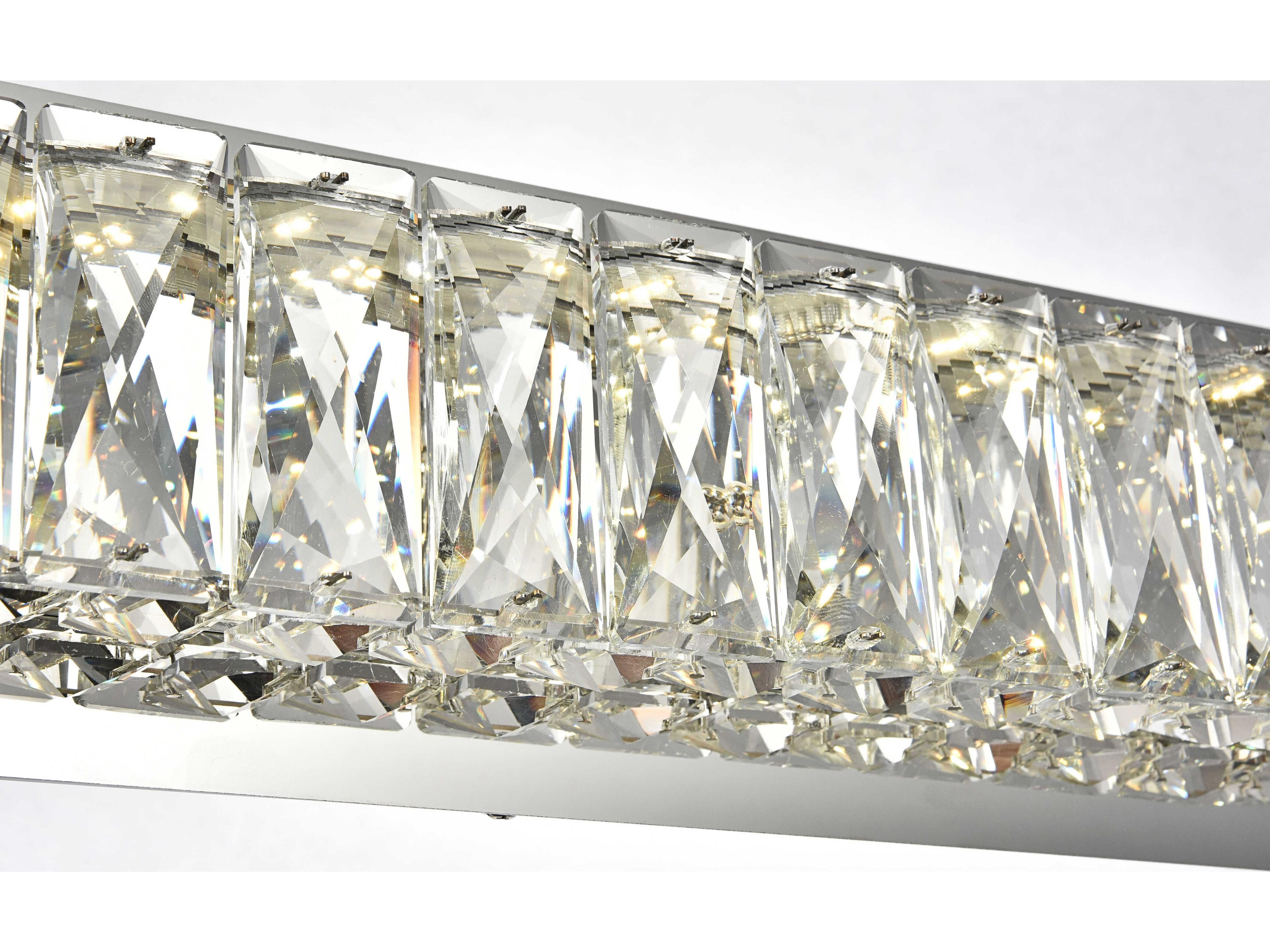 Elegant Lighting Monroe 1-Light Chrome Clear Crystal LED Vanity Light