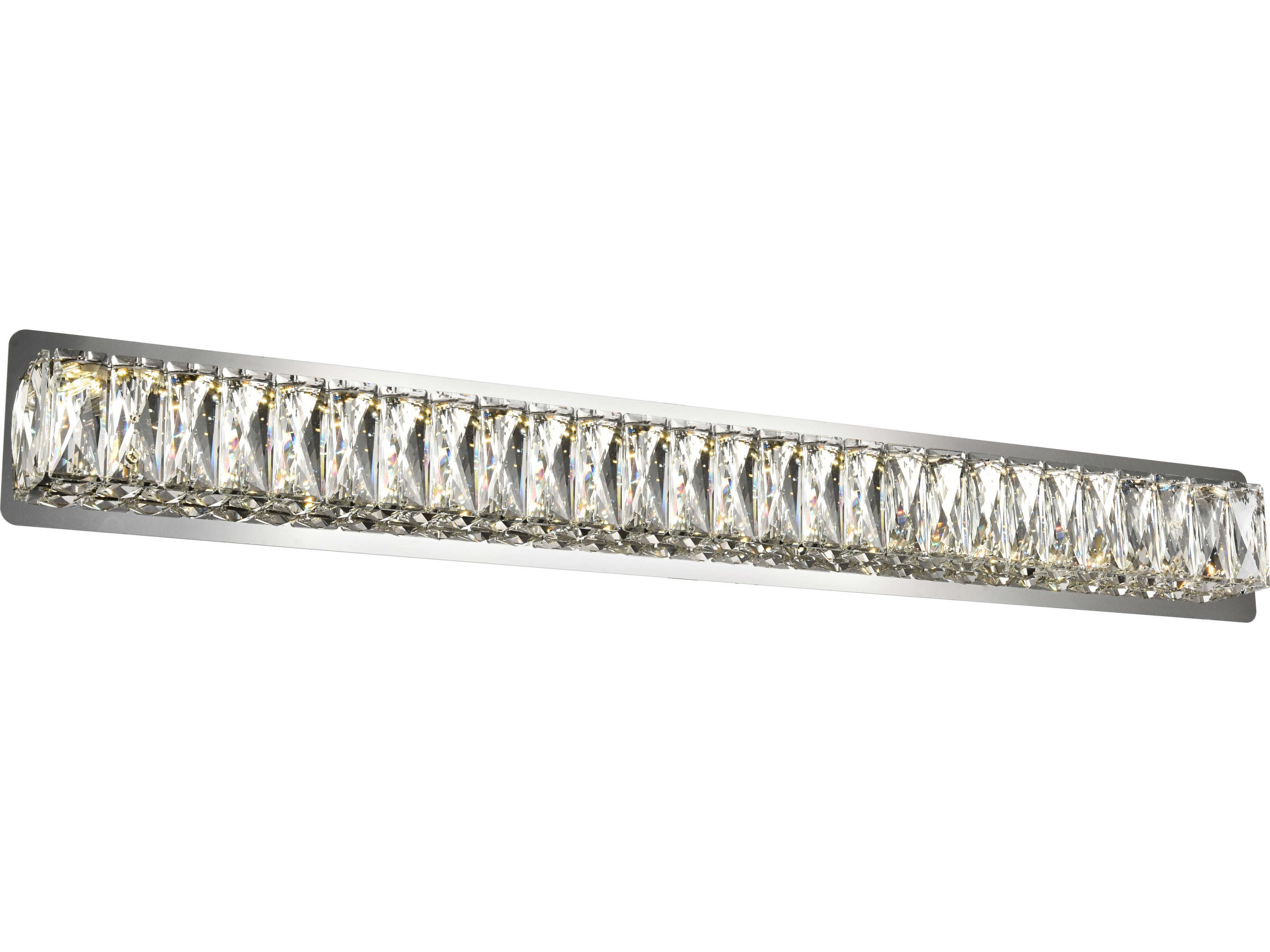 Elegant Lighting Monroe 1-Light Chrome Clear Crystal LED Vanity Light