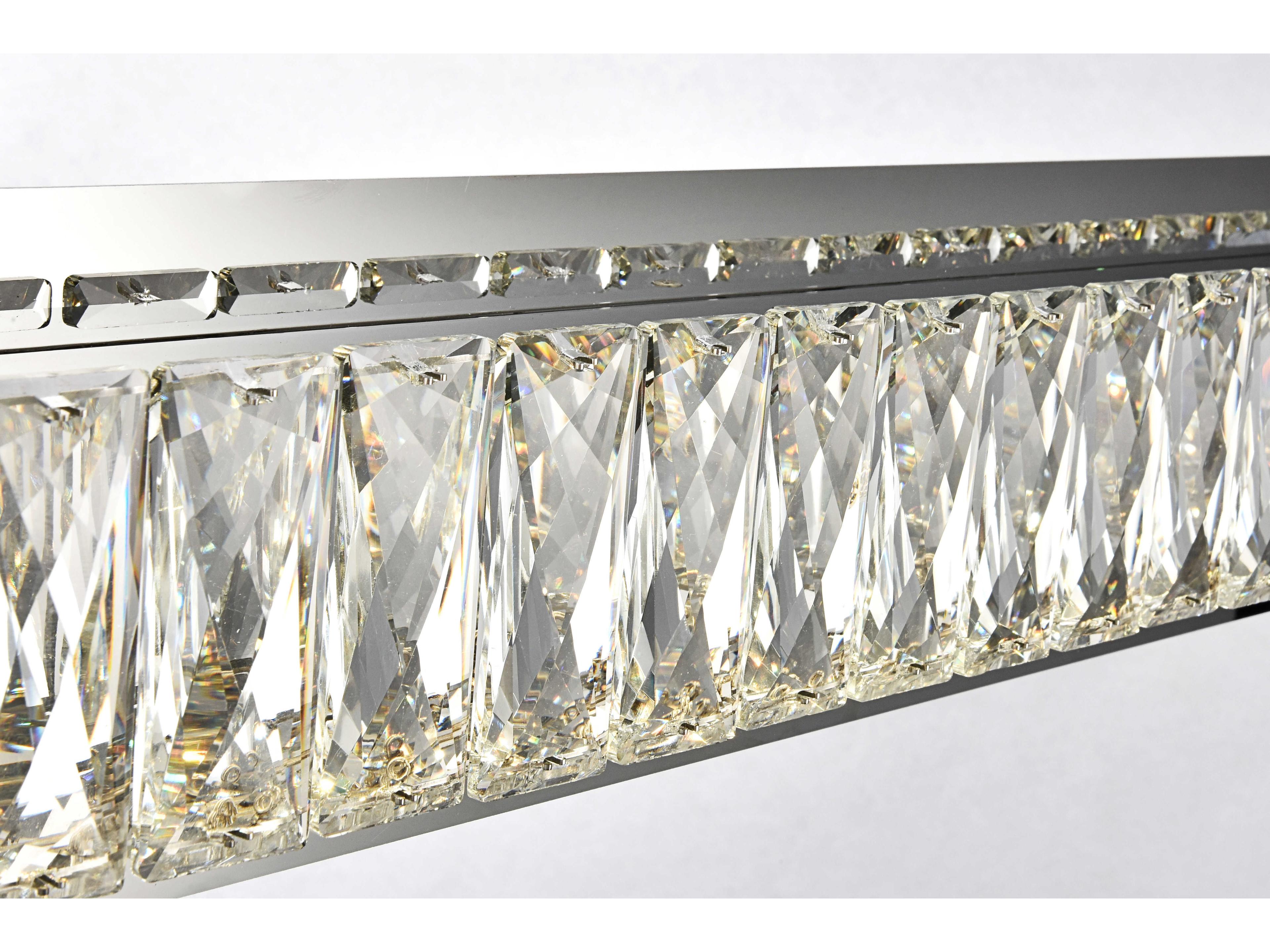 Elegant Lighting Monroe 1-Light Chrome Clear Crystal LED Vanity Light