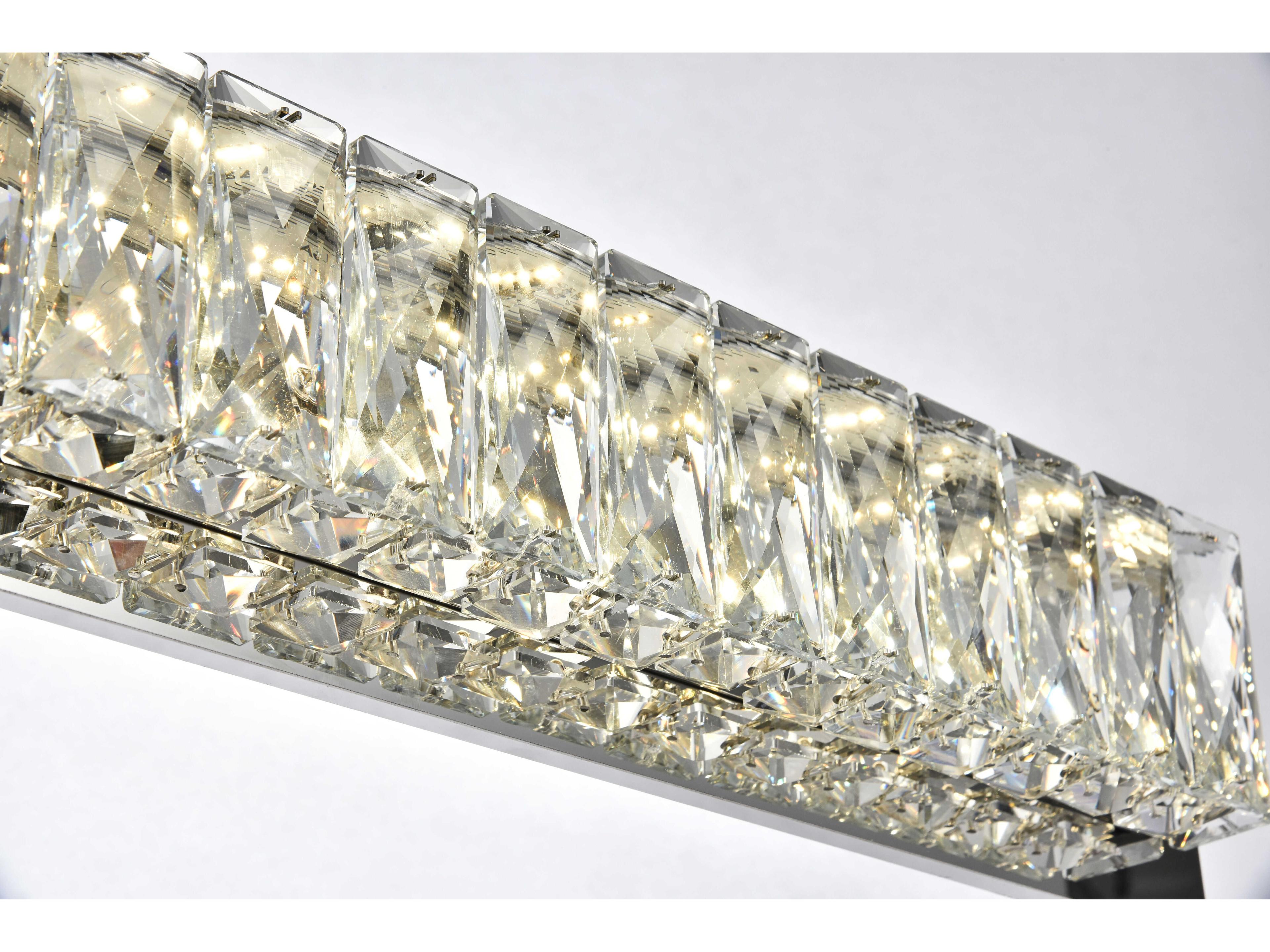 Elegant Lighting Monroe 1-Light Chrome Clear Crystal LED Vanity Light