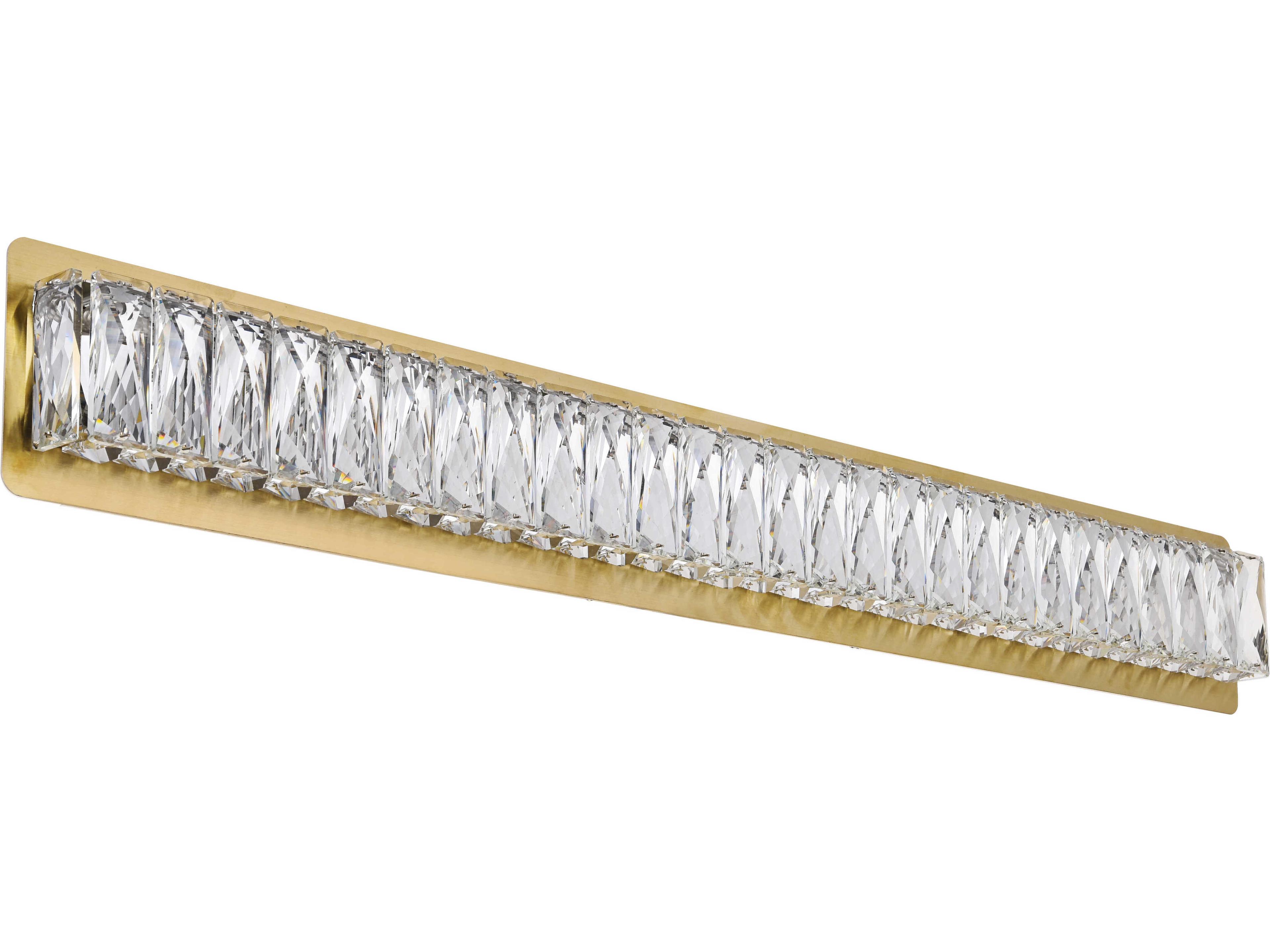 Elegant Lighting Monroe 1-Light Gold Clear Crystal LED Vanity Light