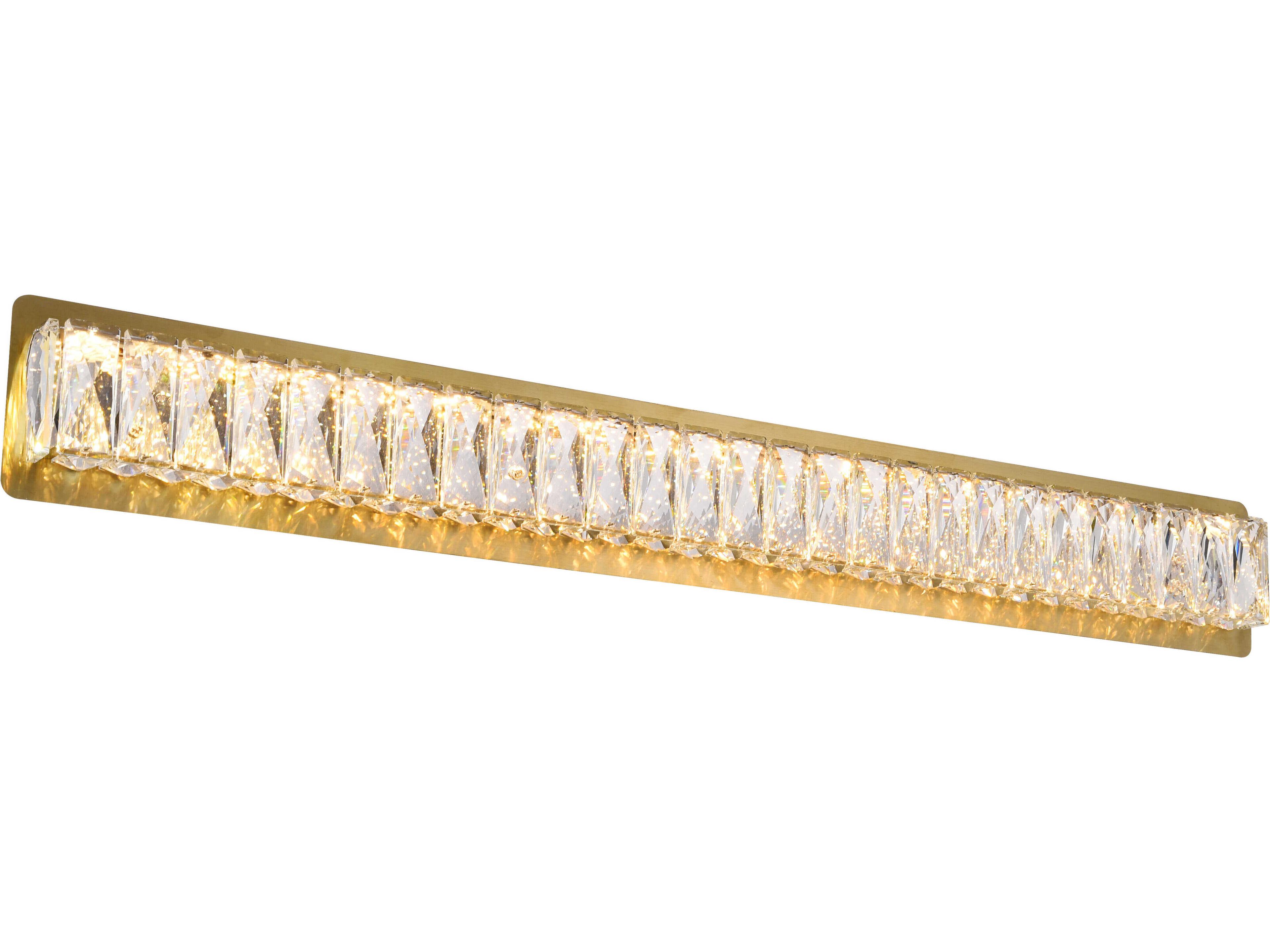 Elegant Lighting Monroe 1-Light Gold Clear Crystal LED Vanity Light