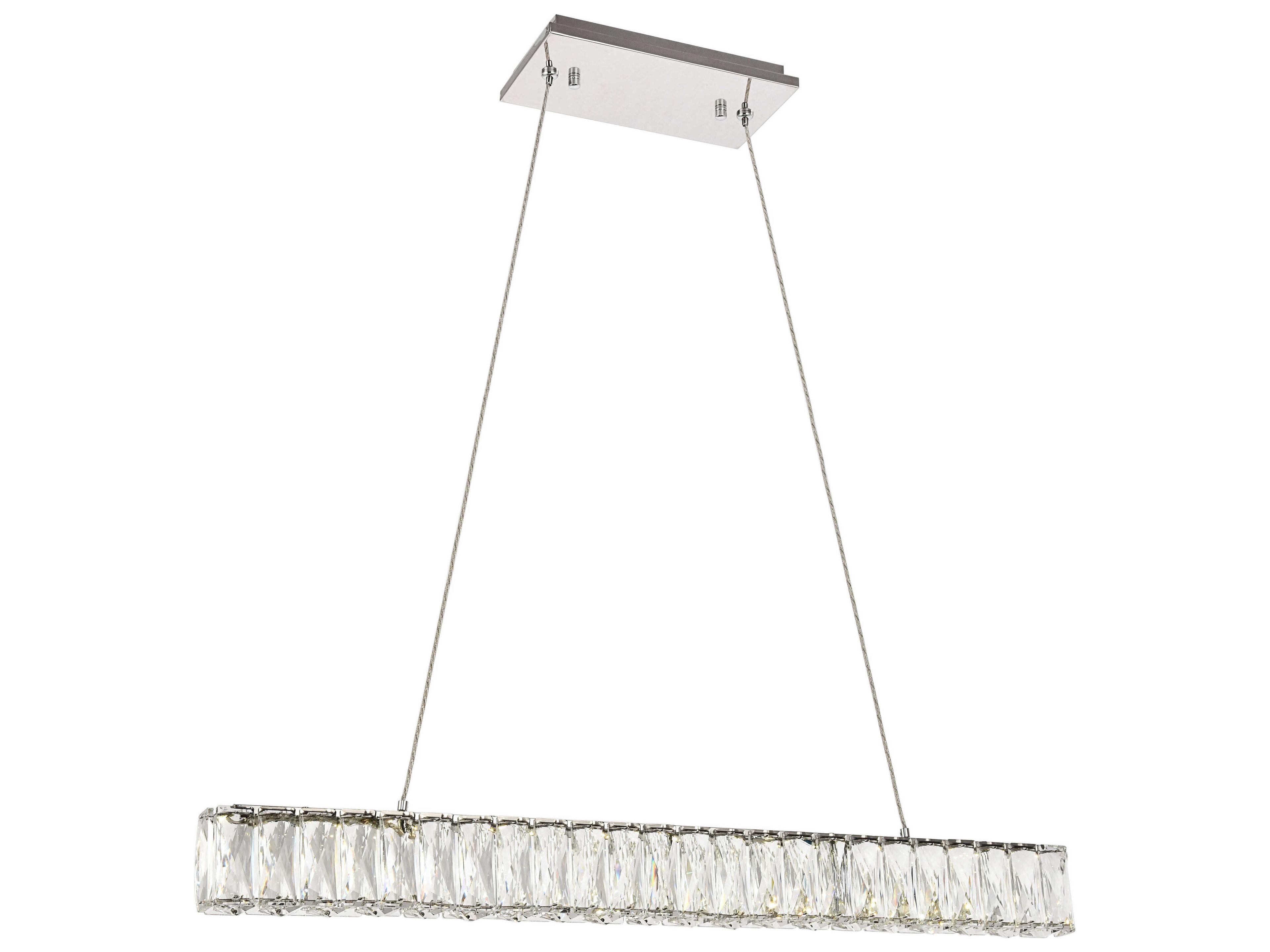 Elegant Lighting Monroe 1-Light Chrome Clear Crystal LED Pendant
