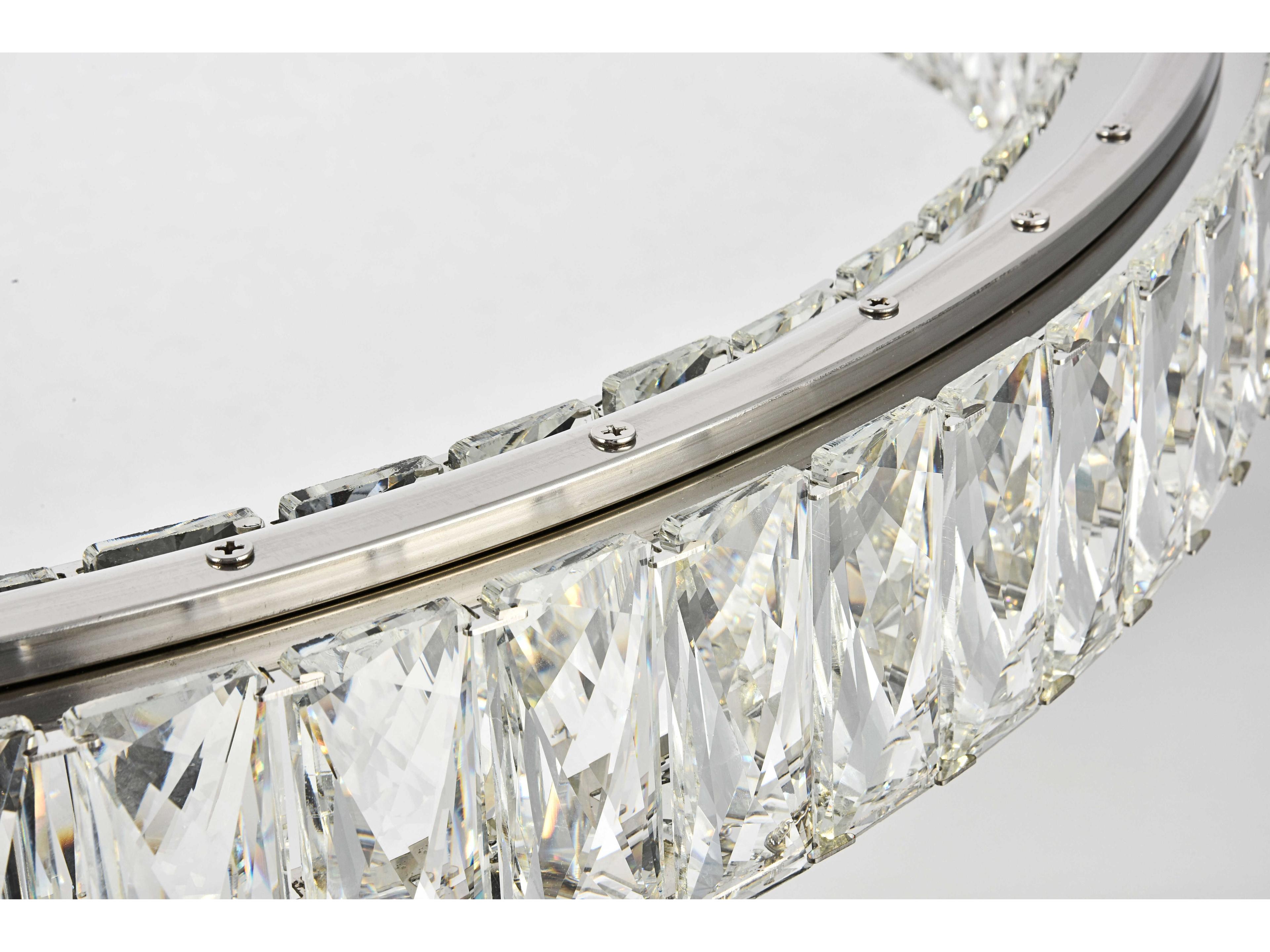 Elegant Lighting Monroe 1-Light Chrome Clear Crystal LED Pendant