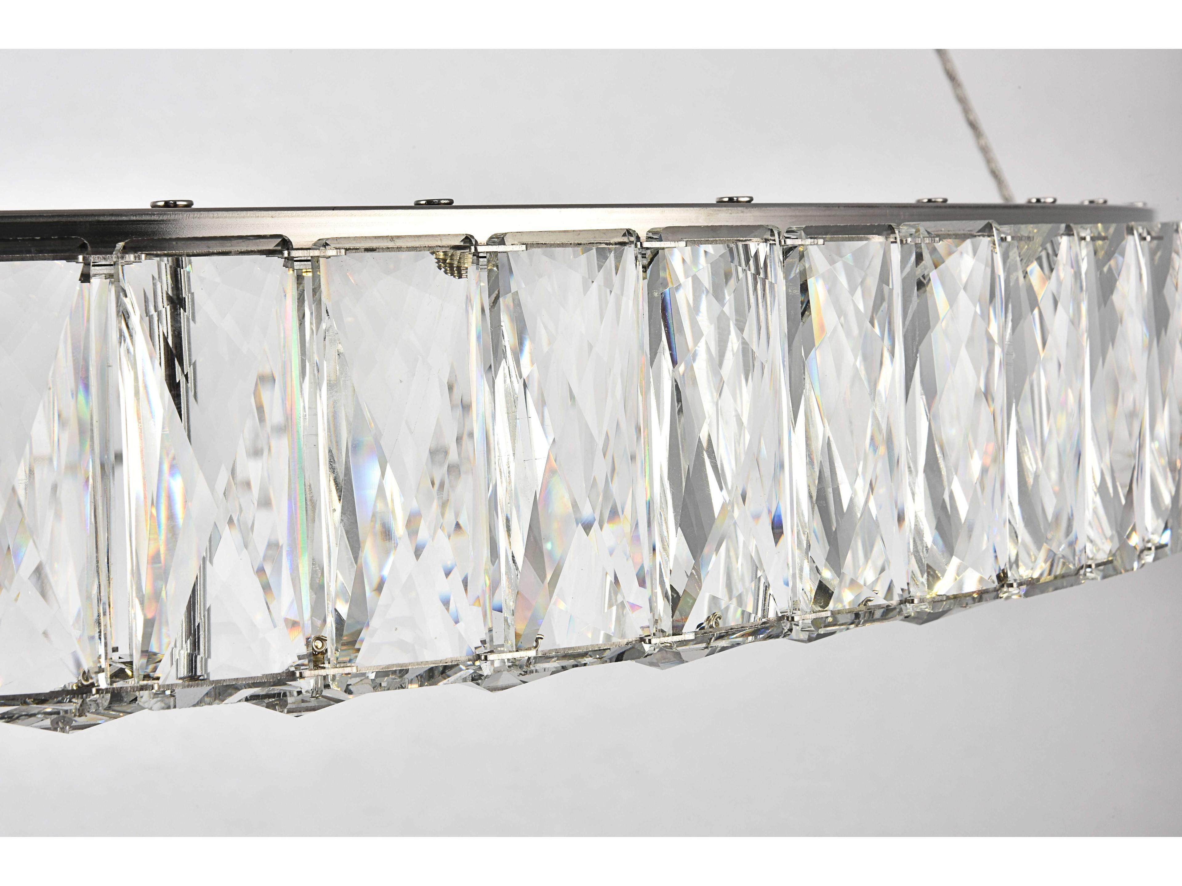 Elegant Lighting Monroe 1-Light Chrome Clear Crystal LED Pendant