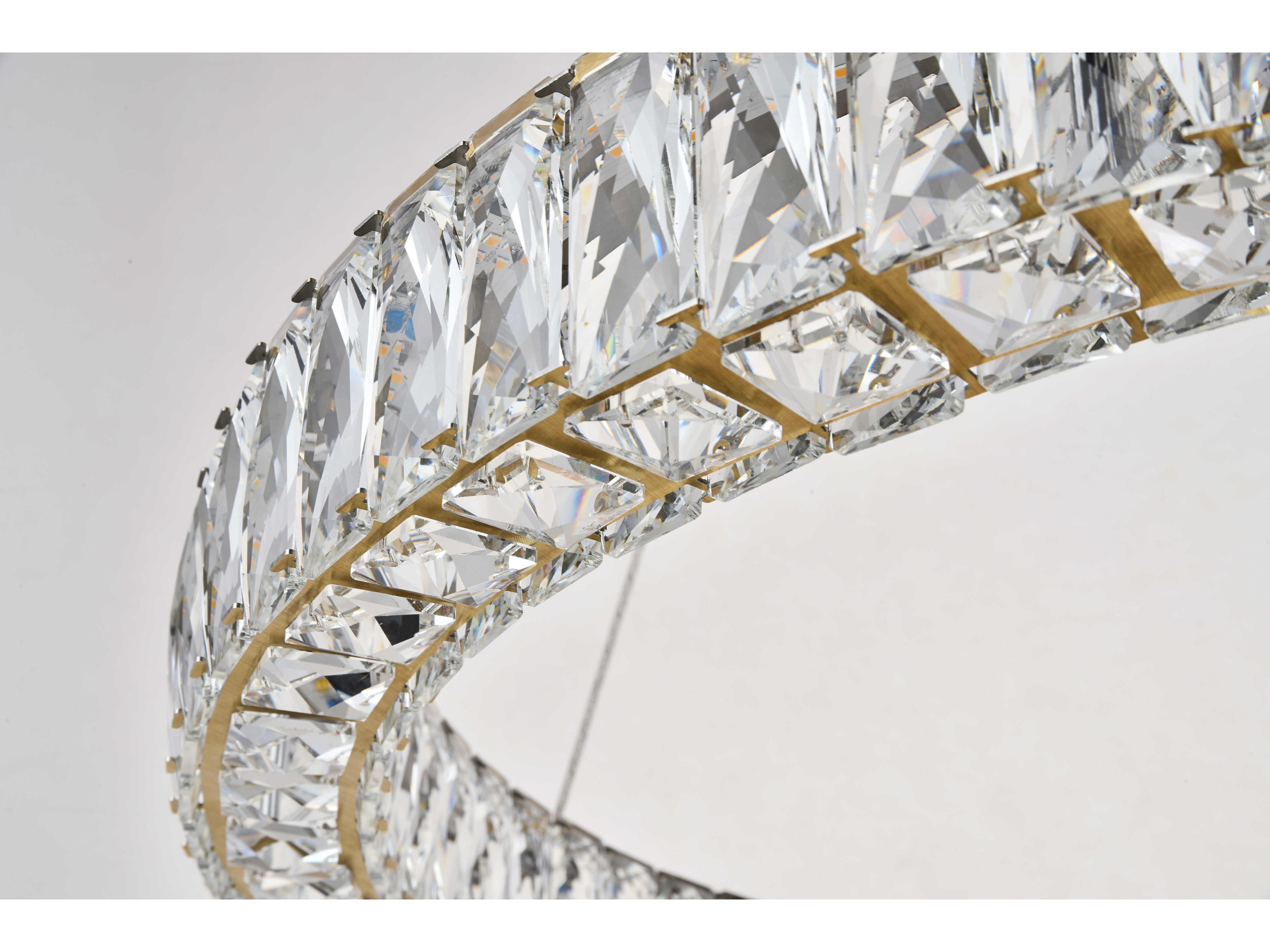 Elegant Lighting Monroe Gold Clear Crystal LED Drum Pendant