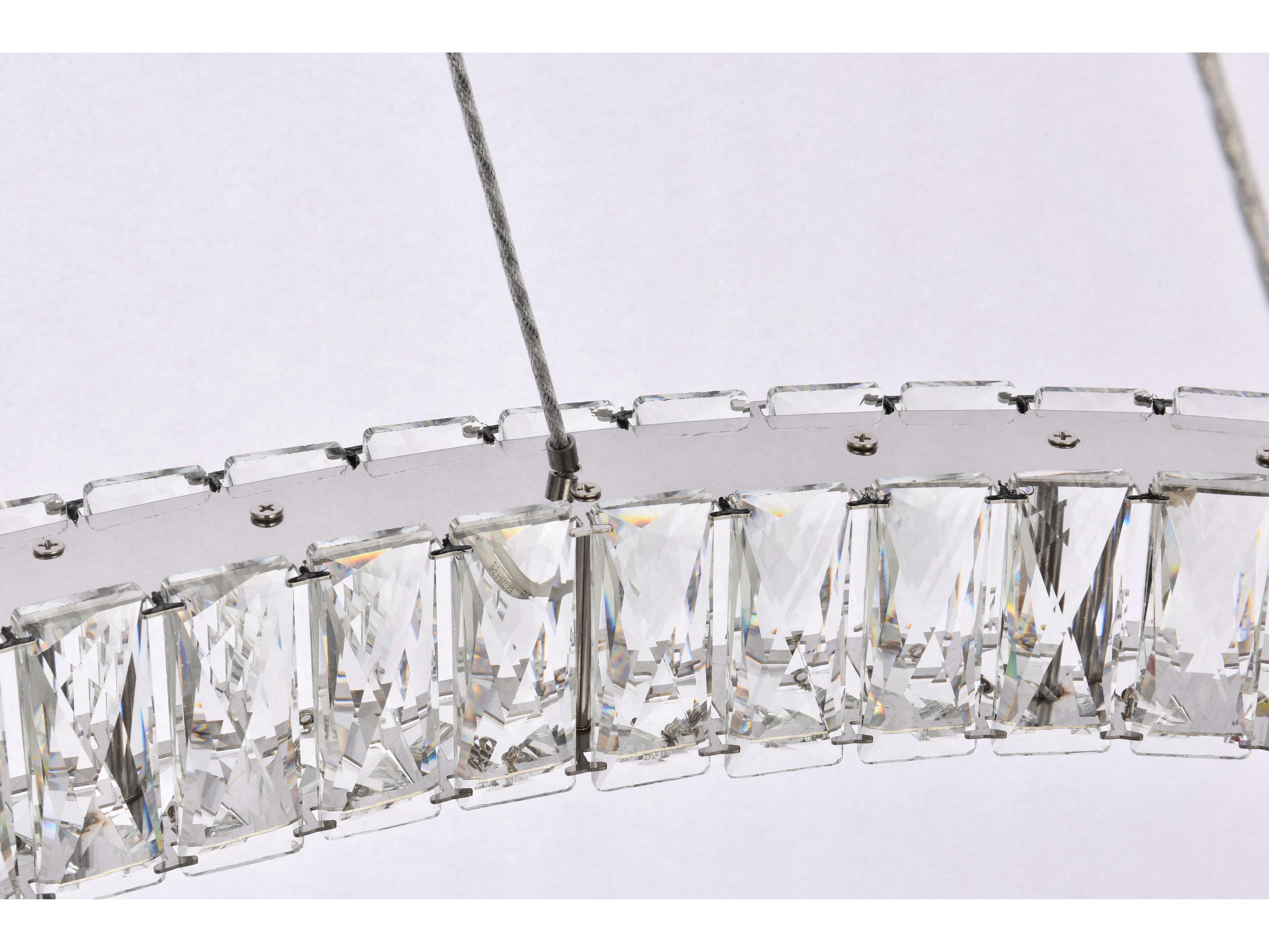 Elegant Lighting Monroe 1-Light Chrome Crystal LED Drum Pendant