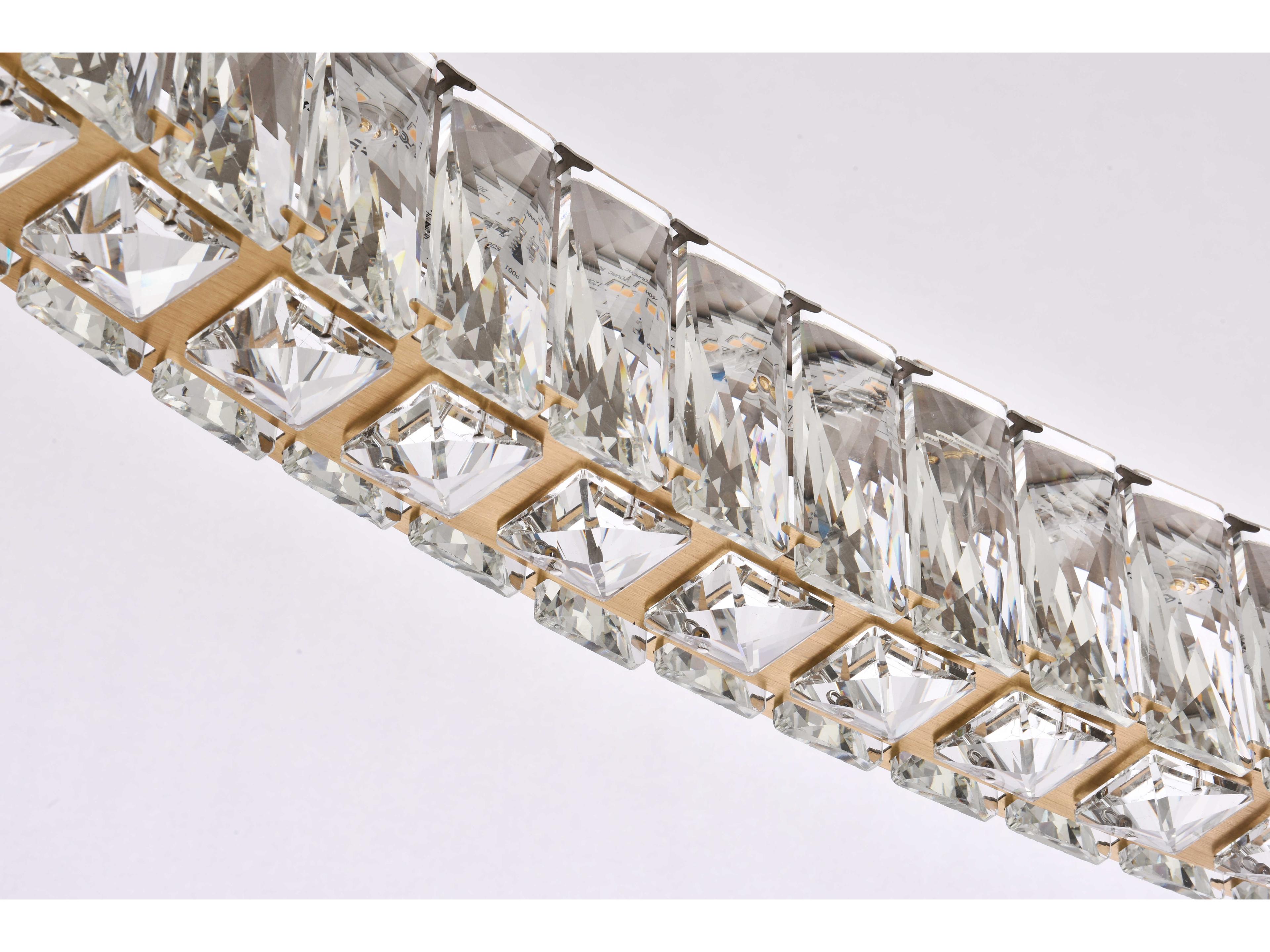 Elegant Lighting Monroe 1-Light Gold Crystal LED Drum Pendant